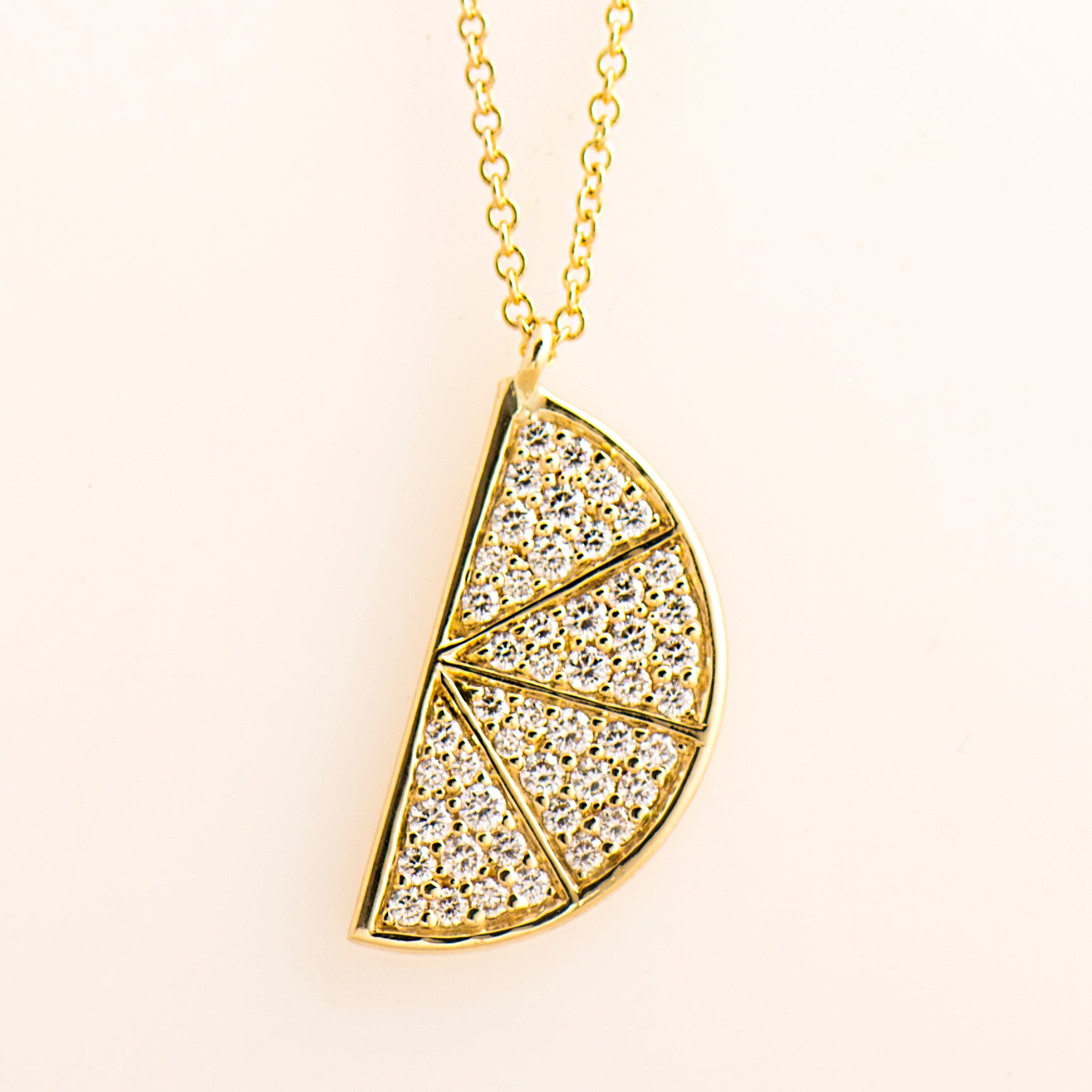 Lemon Slice Yellow Gold Necklace