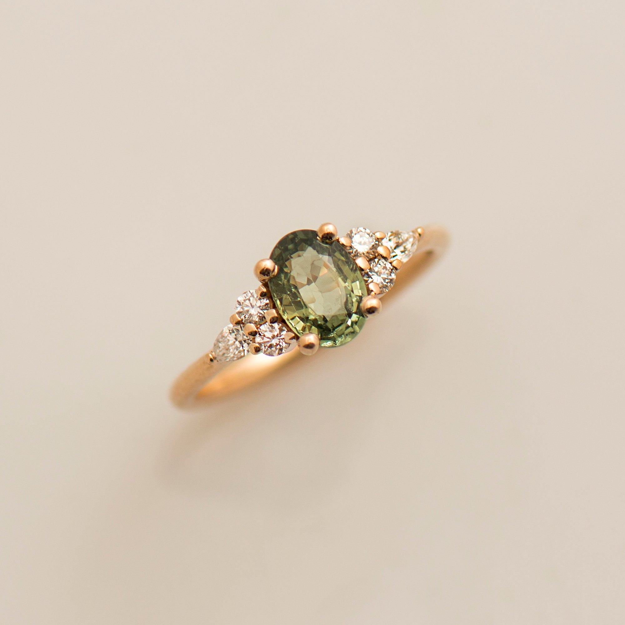 Green Sapphire Engagement Ring