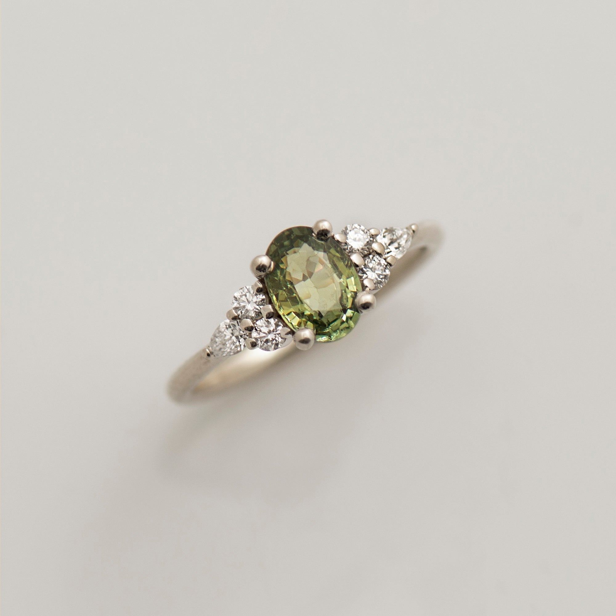 Green Sapphire Engagement Ring