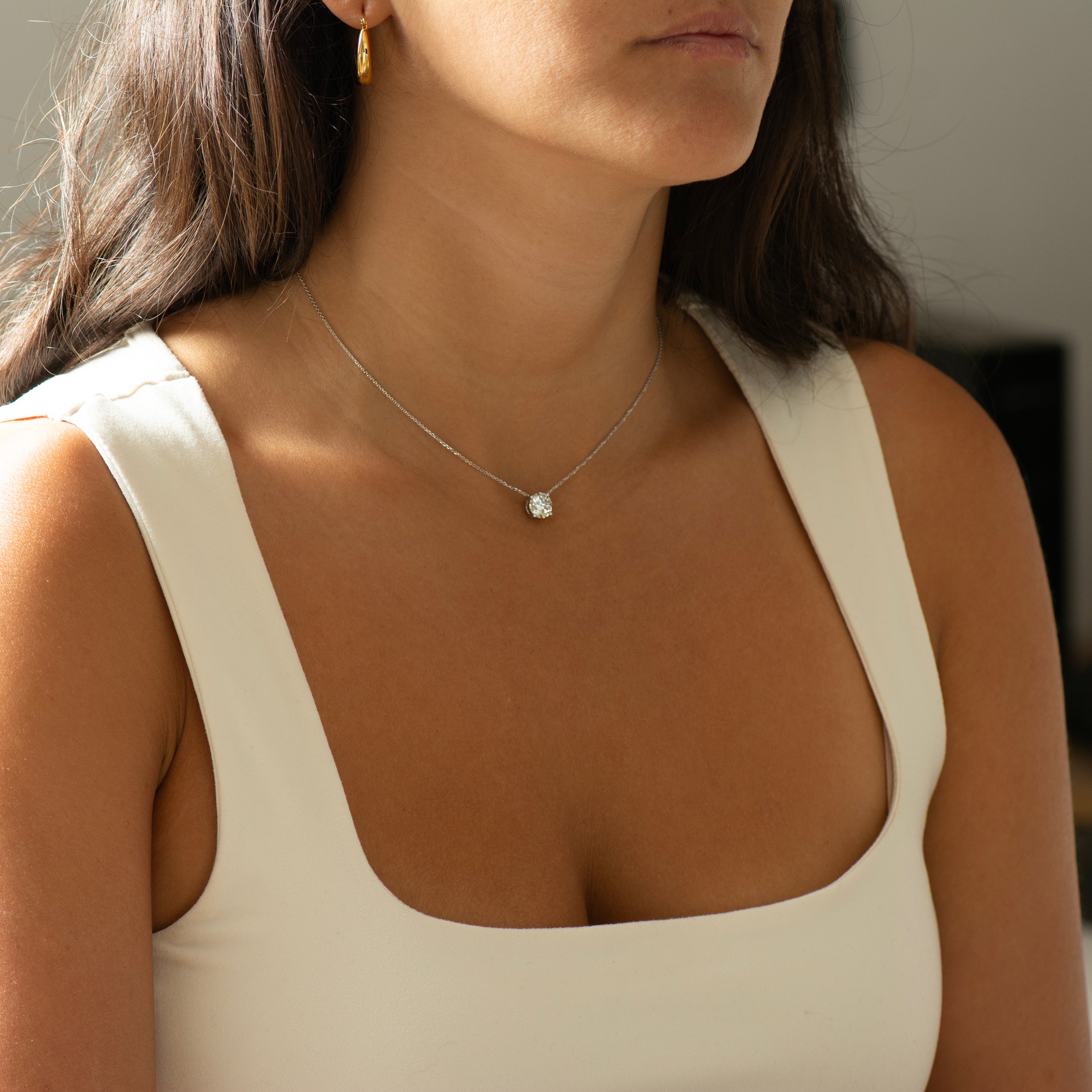 Floating Lab Diamond Necklace