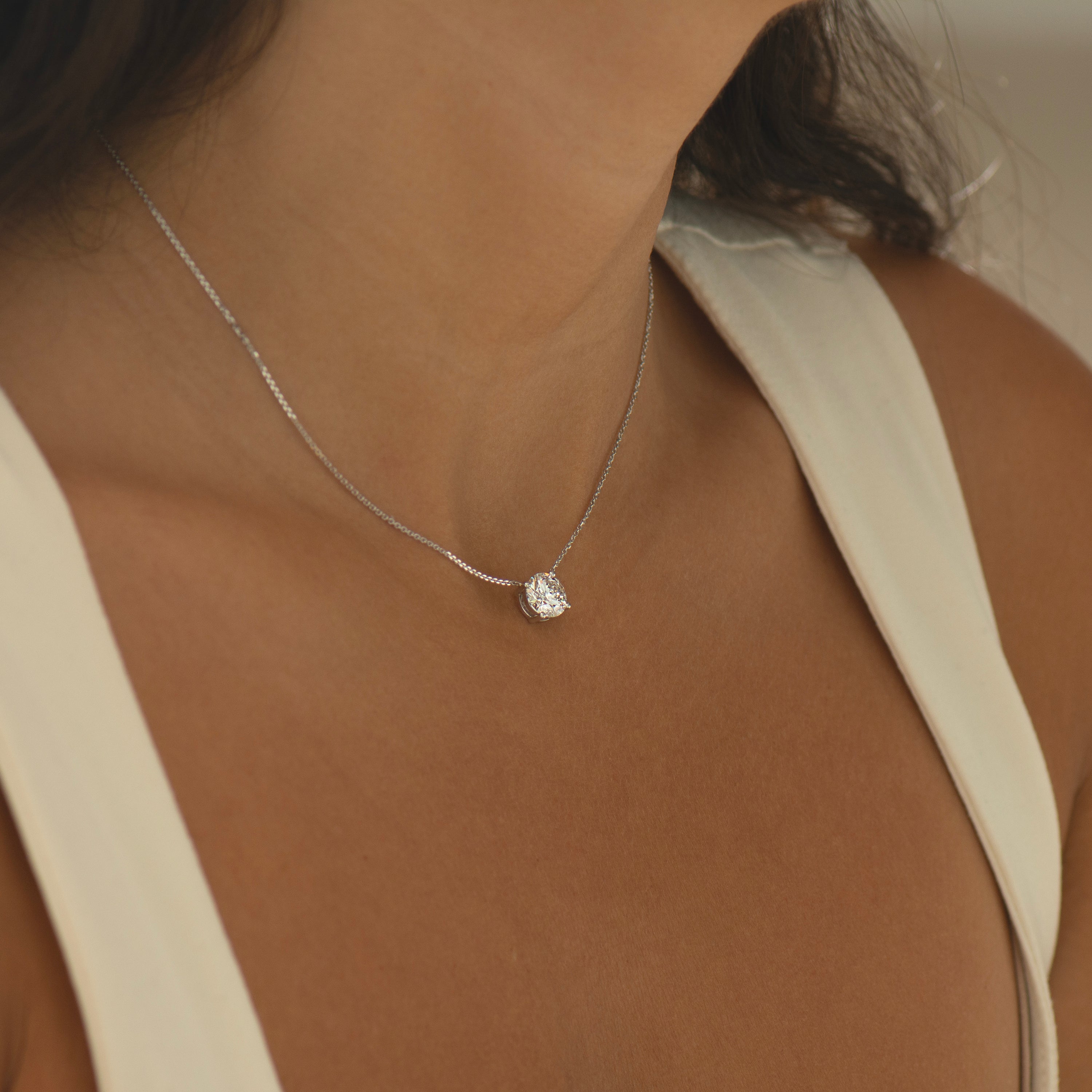 Floating Lab Diamond Necklace