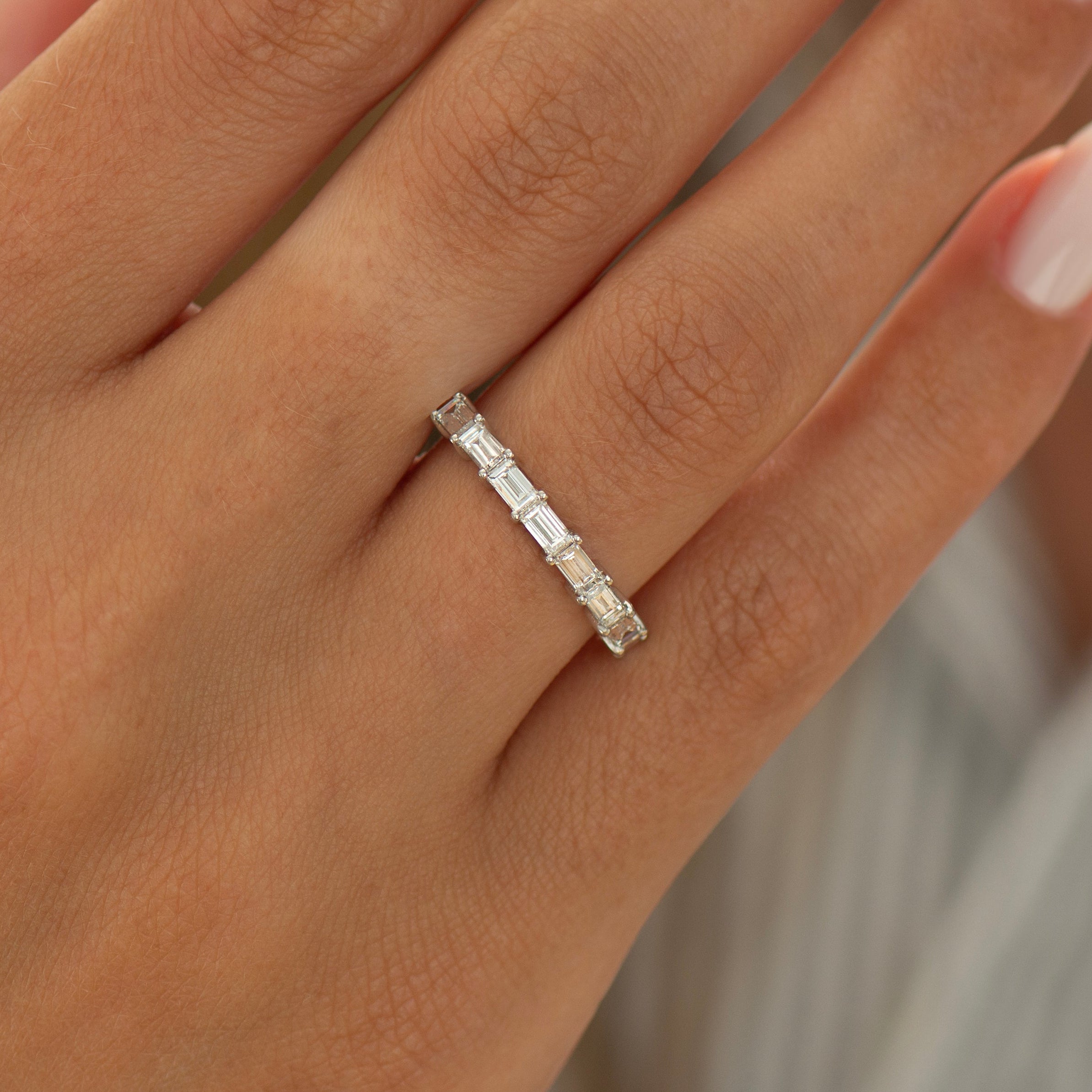 Baguette Diamonds Half Eternity Band