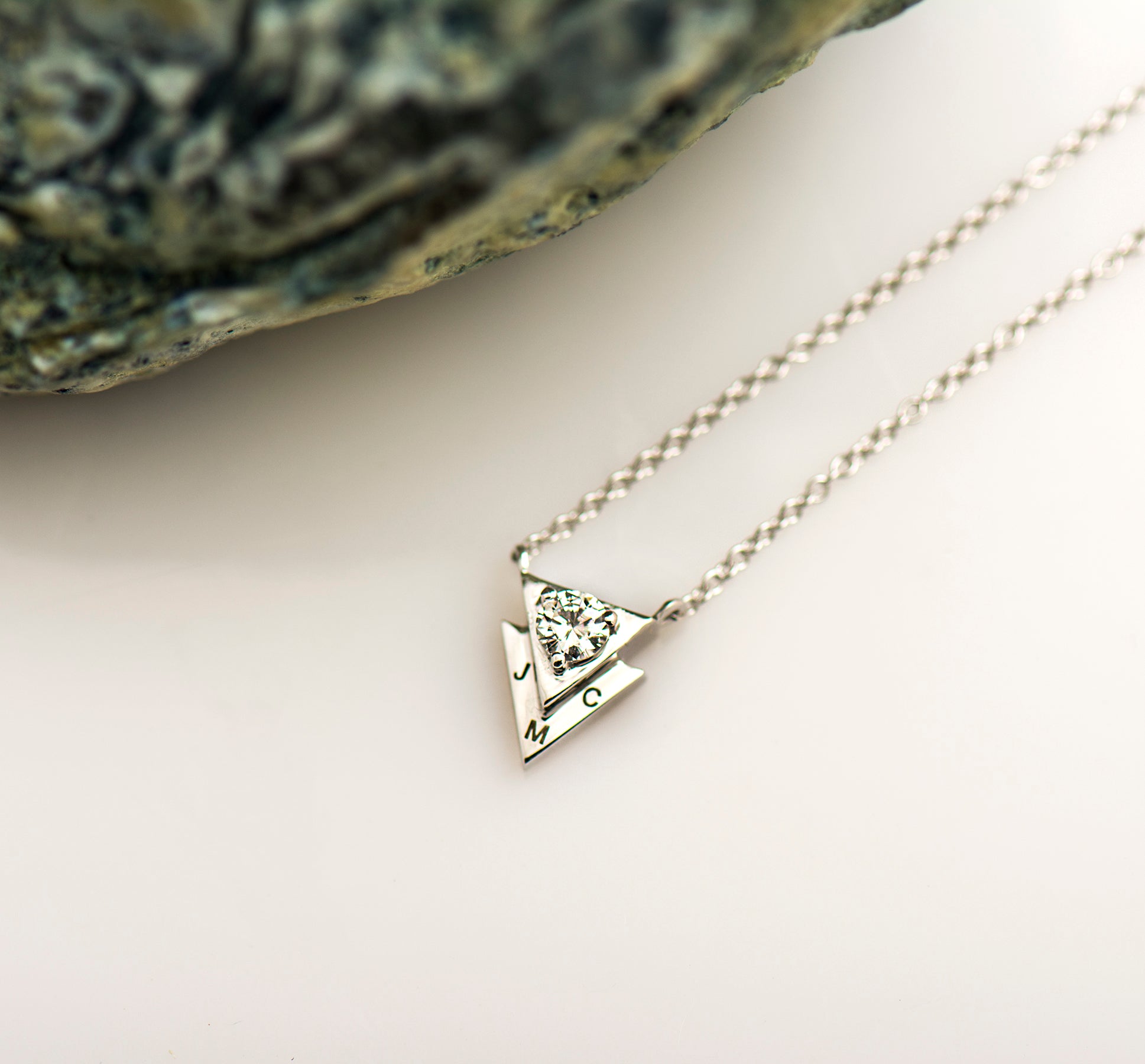 Dainty Triangle Diamond Necklace