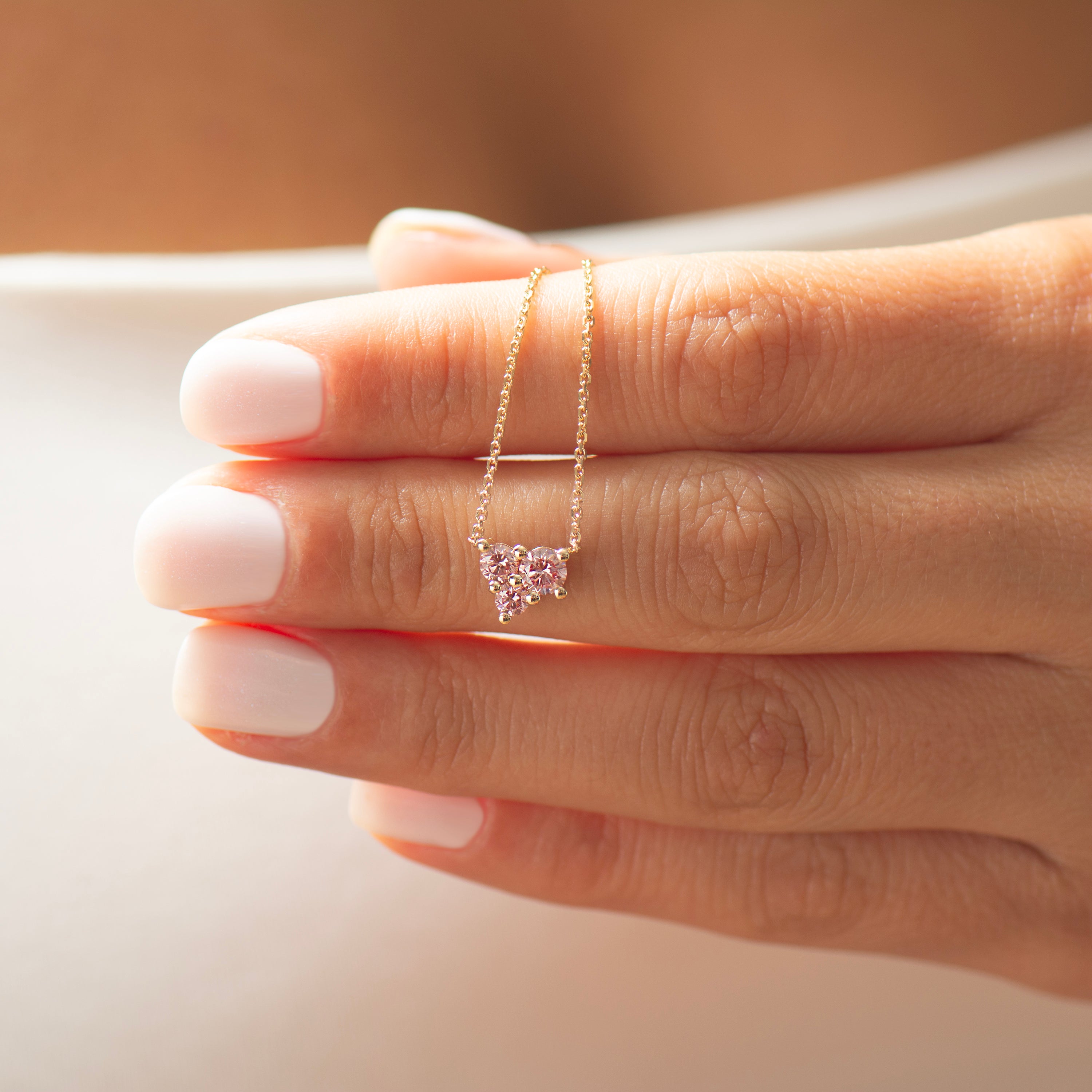 Pink Lab Diamonds Heart Necklace