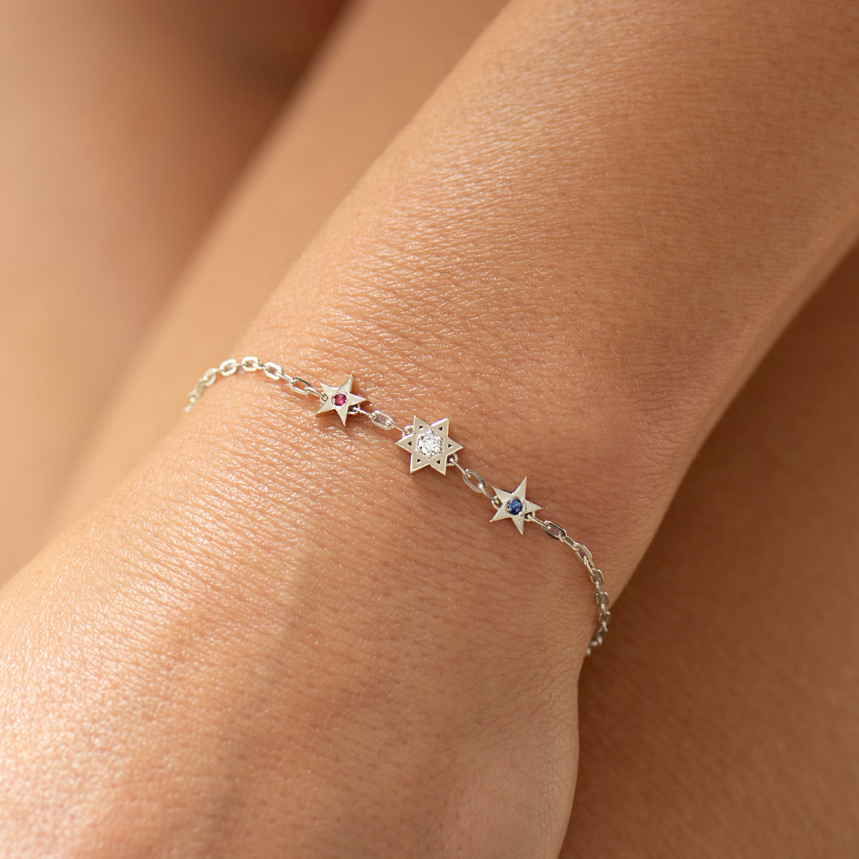 Star of David and American Stars Bracelet