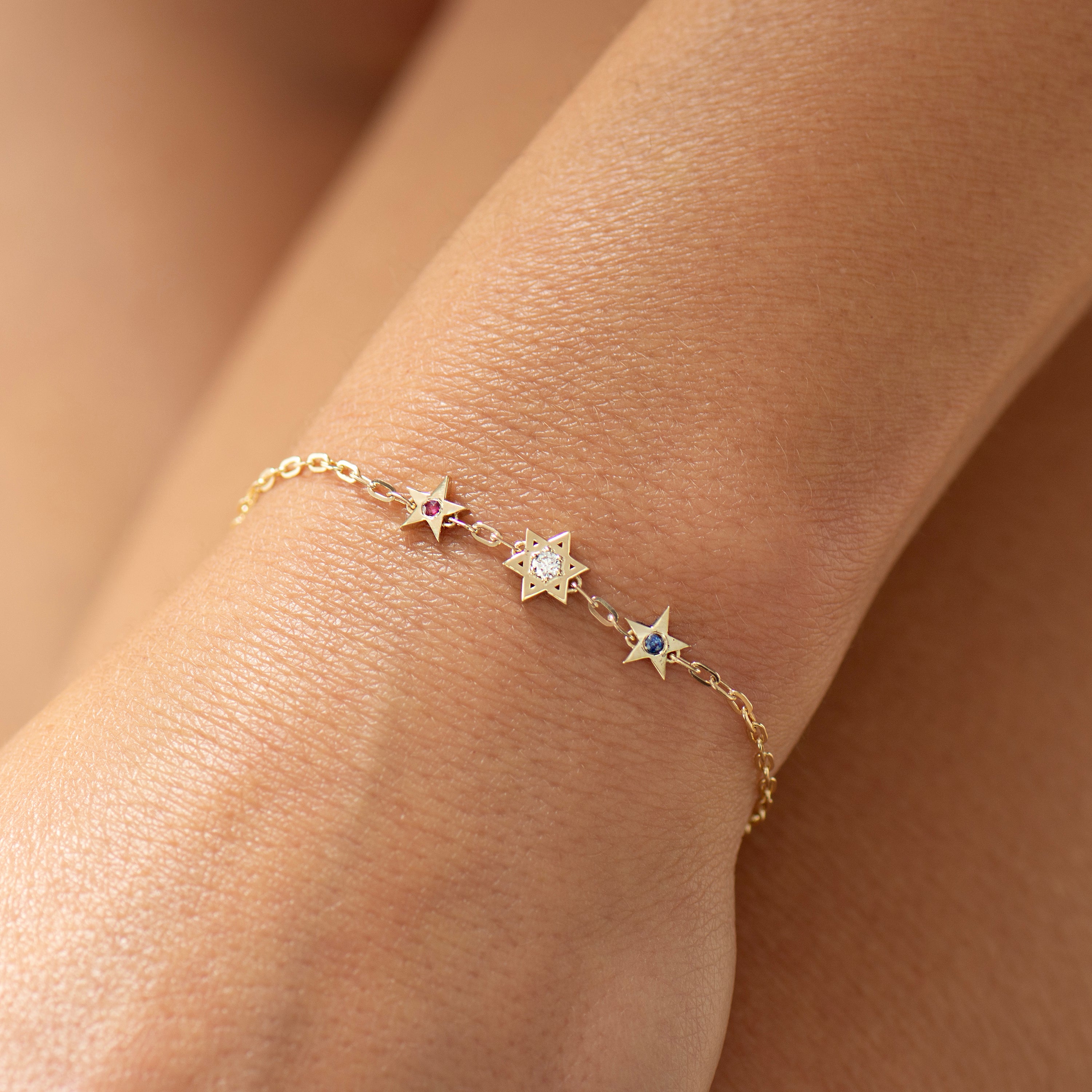 Star of David and American Stars Bracelet