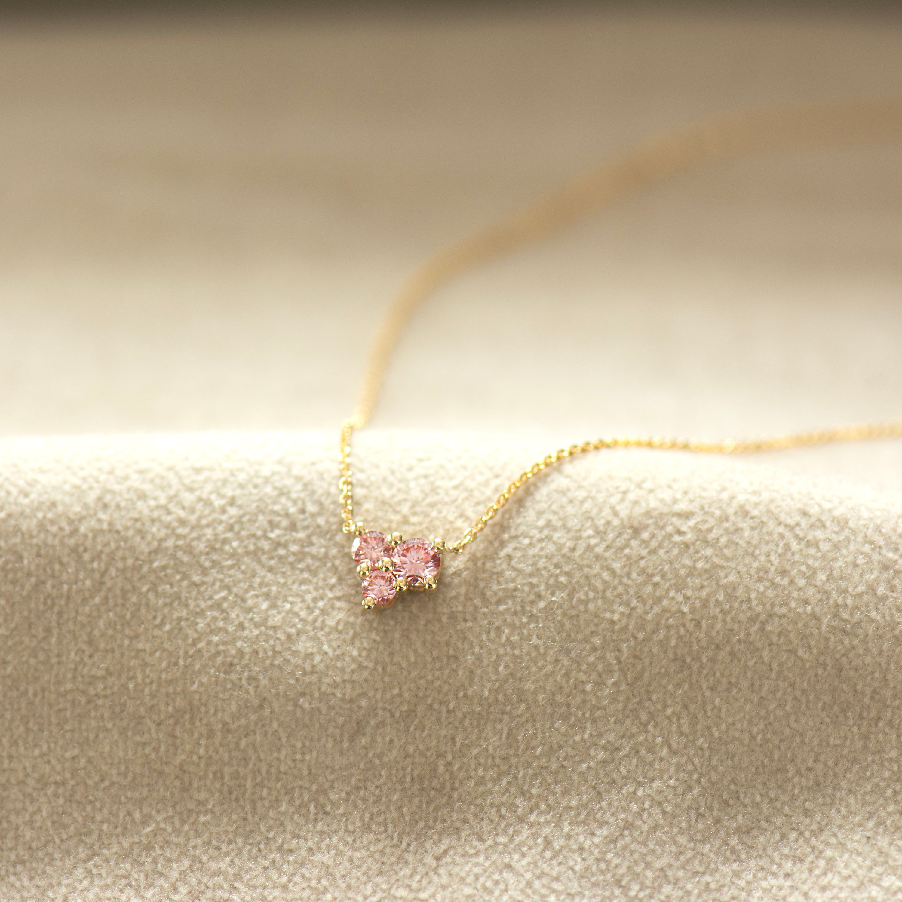 Pink Lab Diamonds Heart Necklace