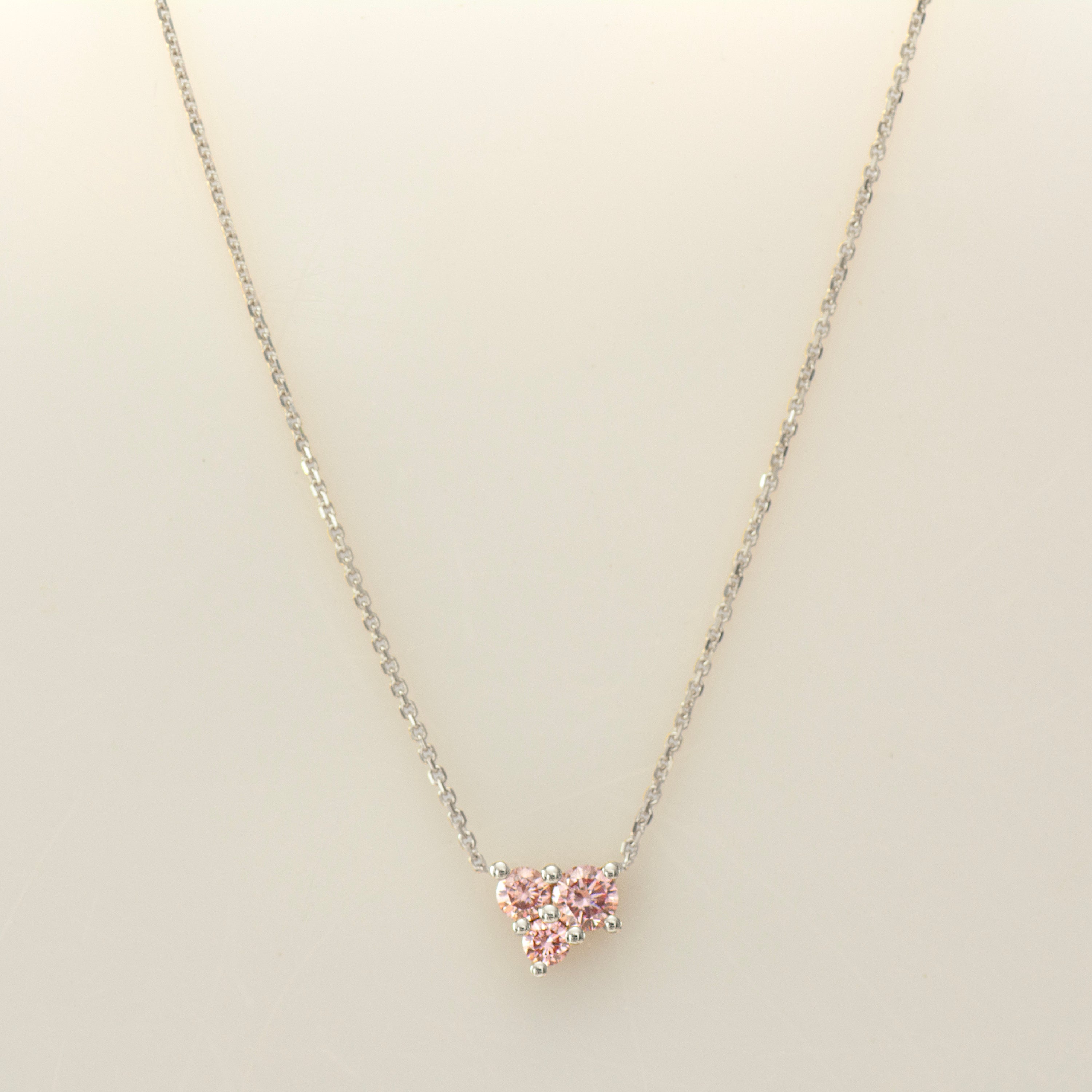 Pink Lab Diamonds Heart Necklace