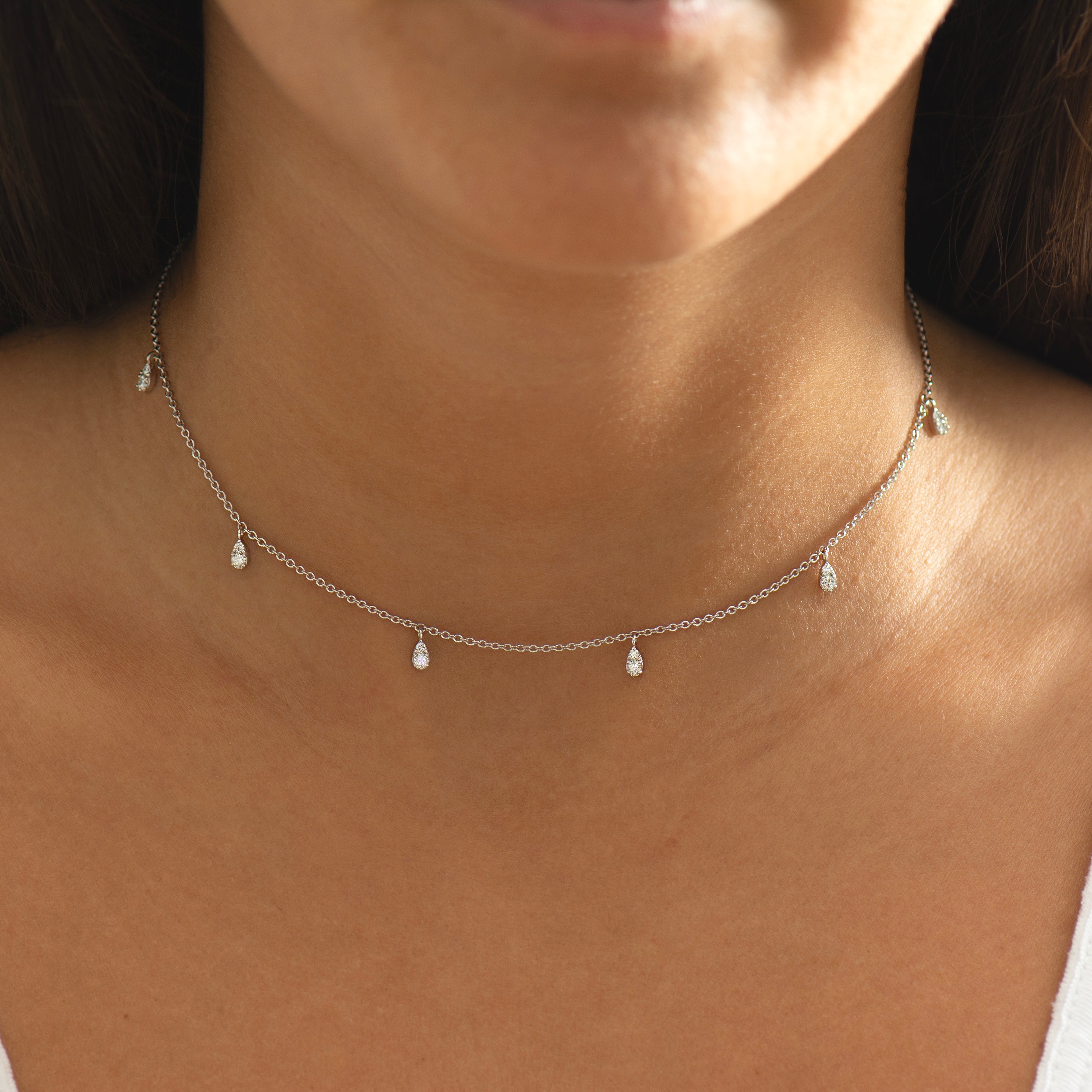 Teardrop Diamonds Choker