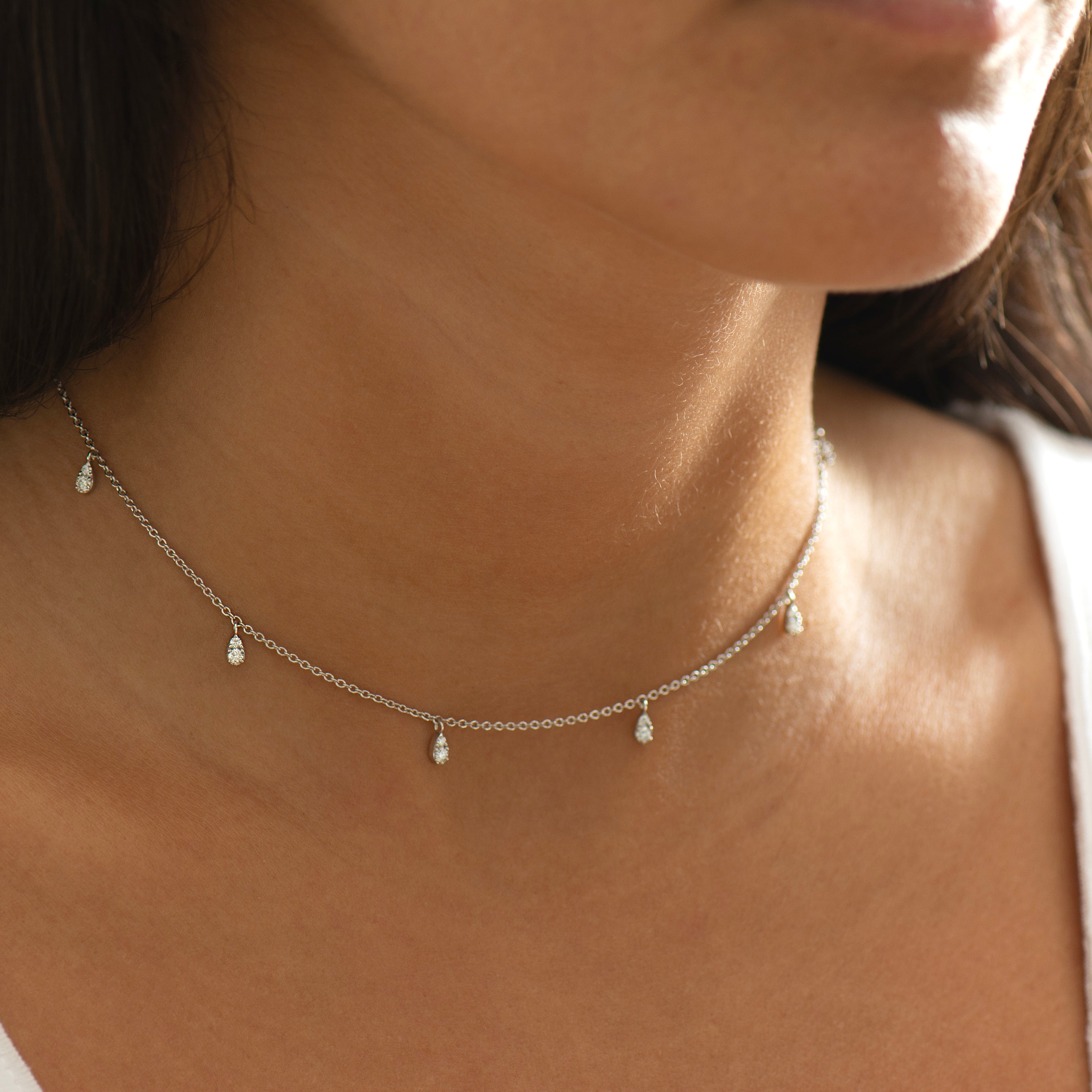 Teardrop Diamonds Choker