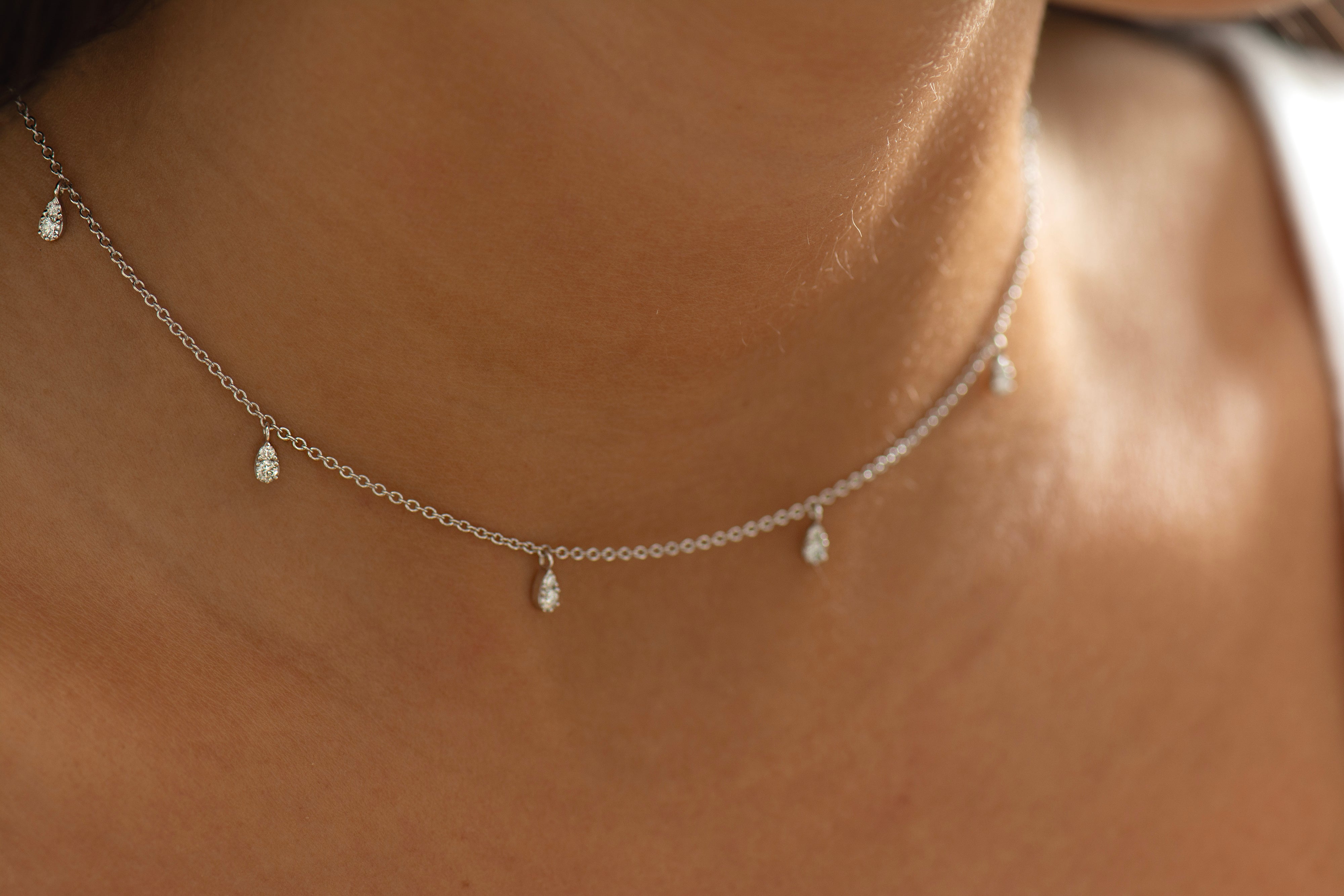 Teardrop Diamonds Choker