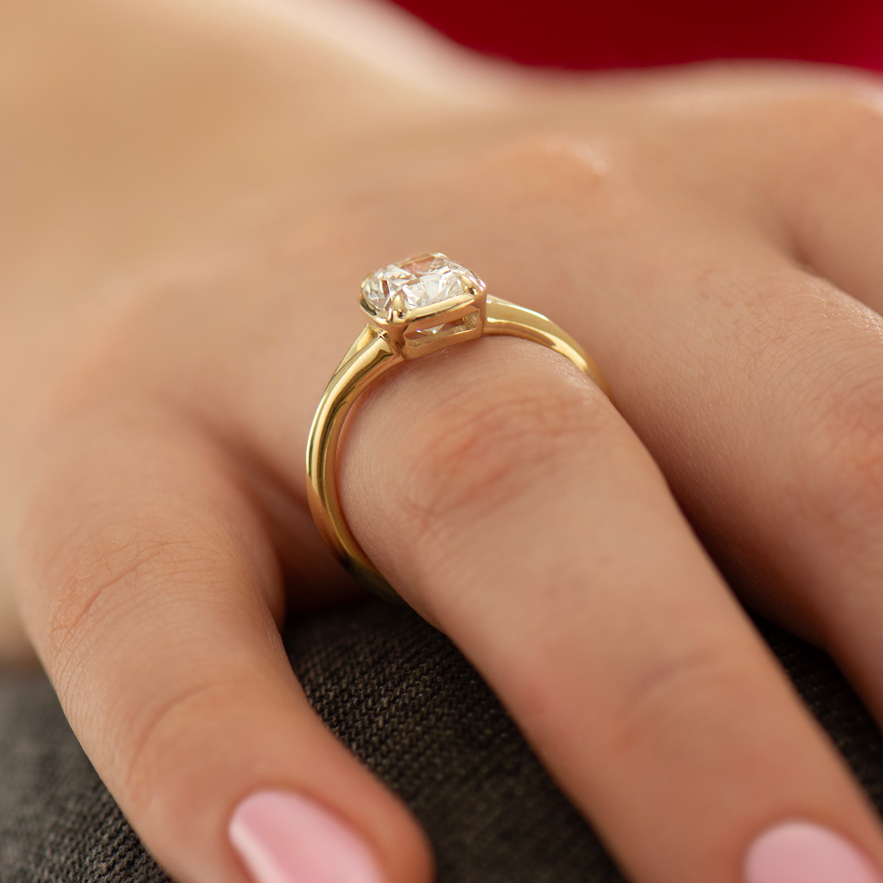 Split Shank Cushion Engagement Ring