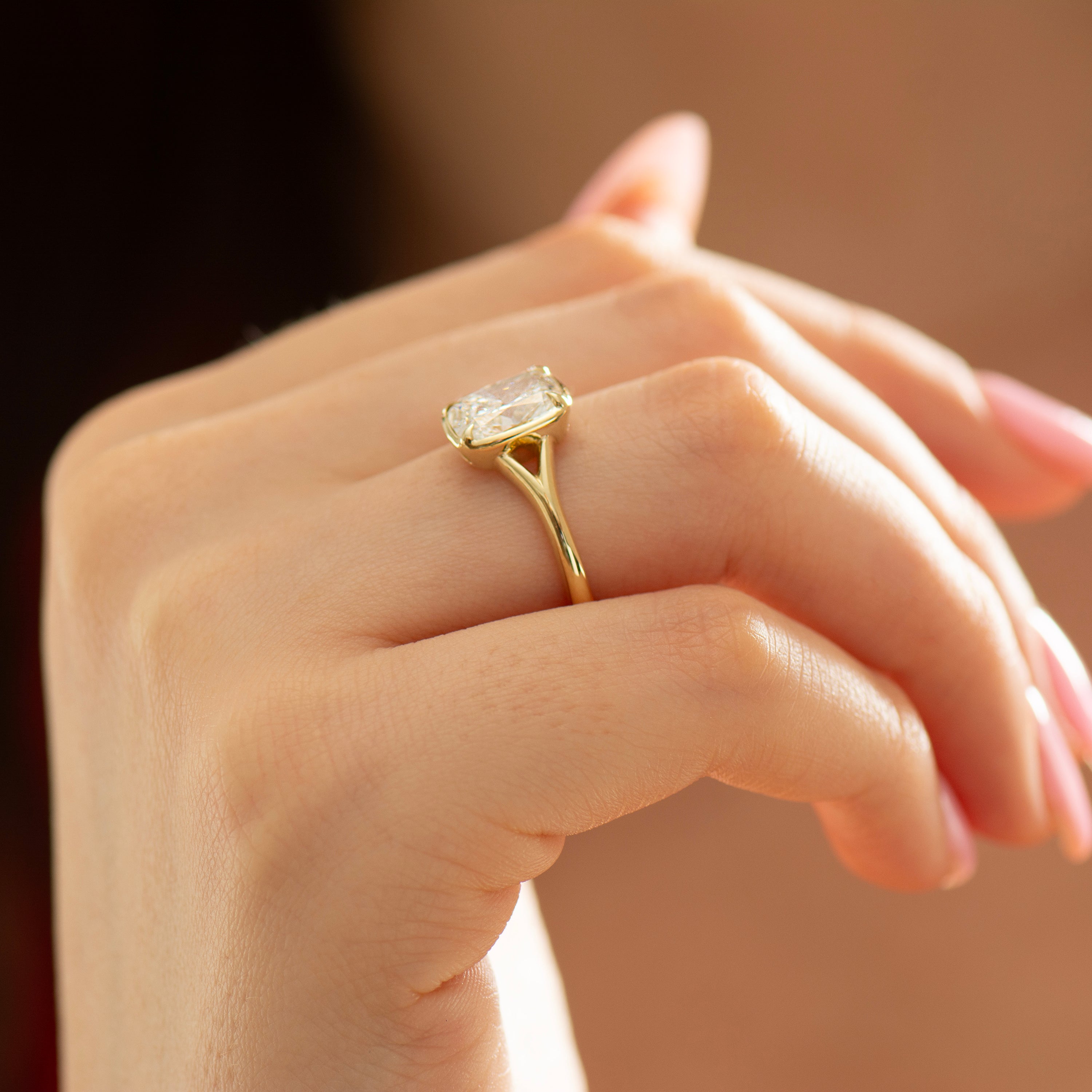 Split Shank Cushion Engagement Ring