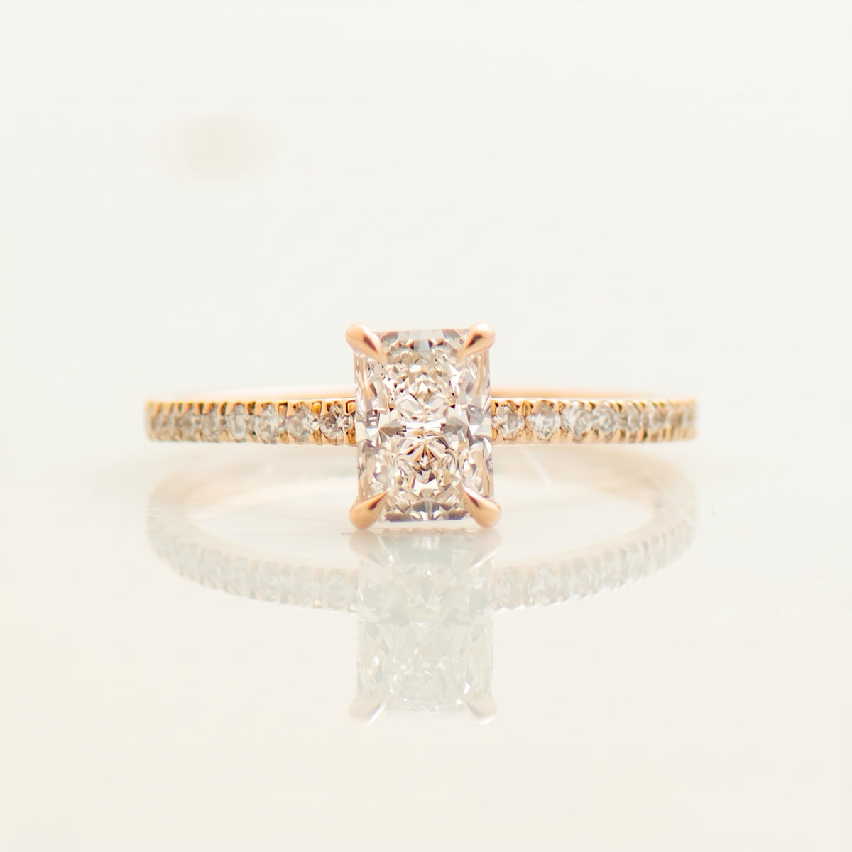 Hidden Halo Radiant Engagement Ring