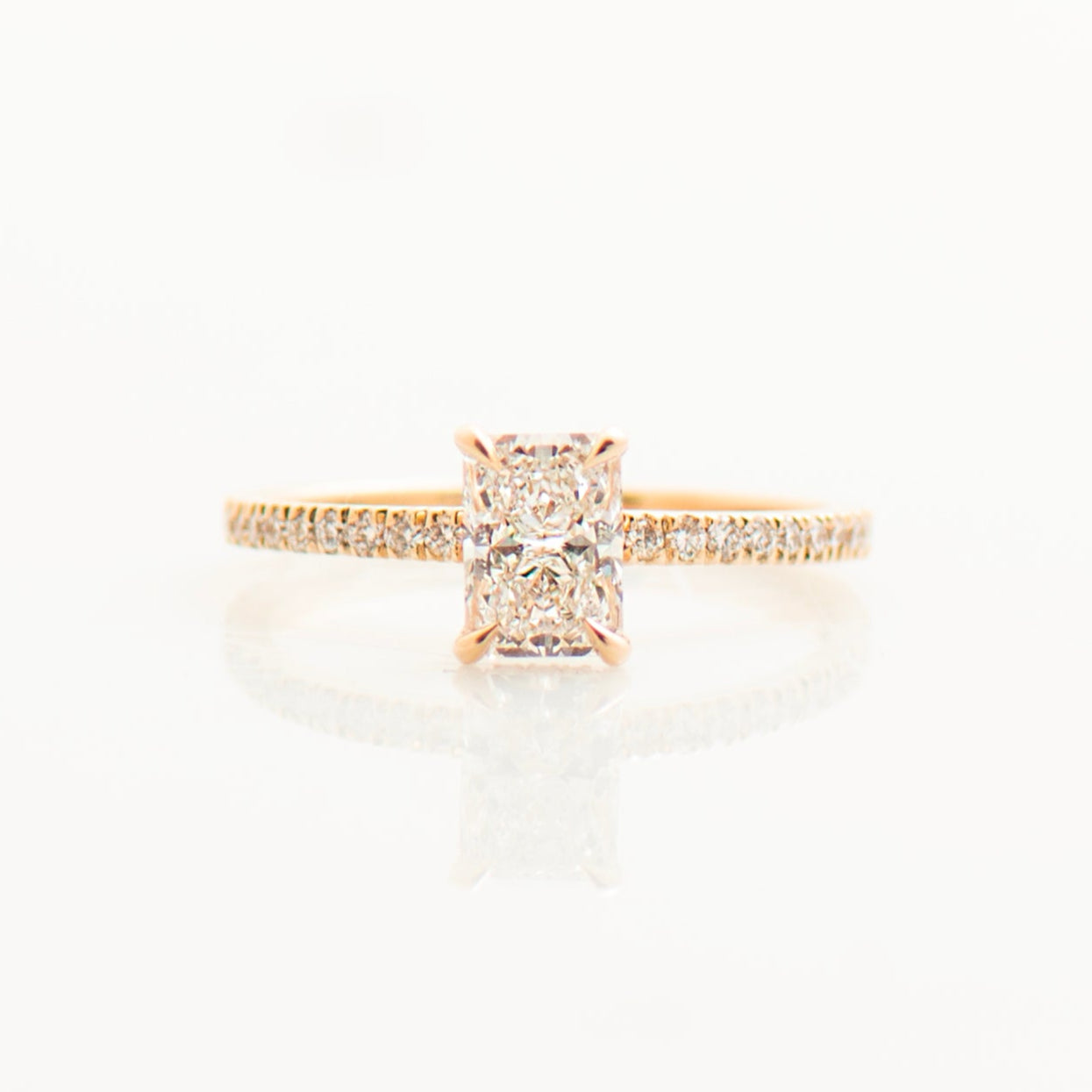 Hidden Halo Radiant Engagement Ring