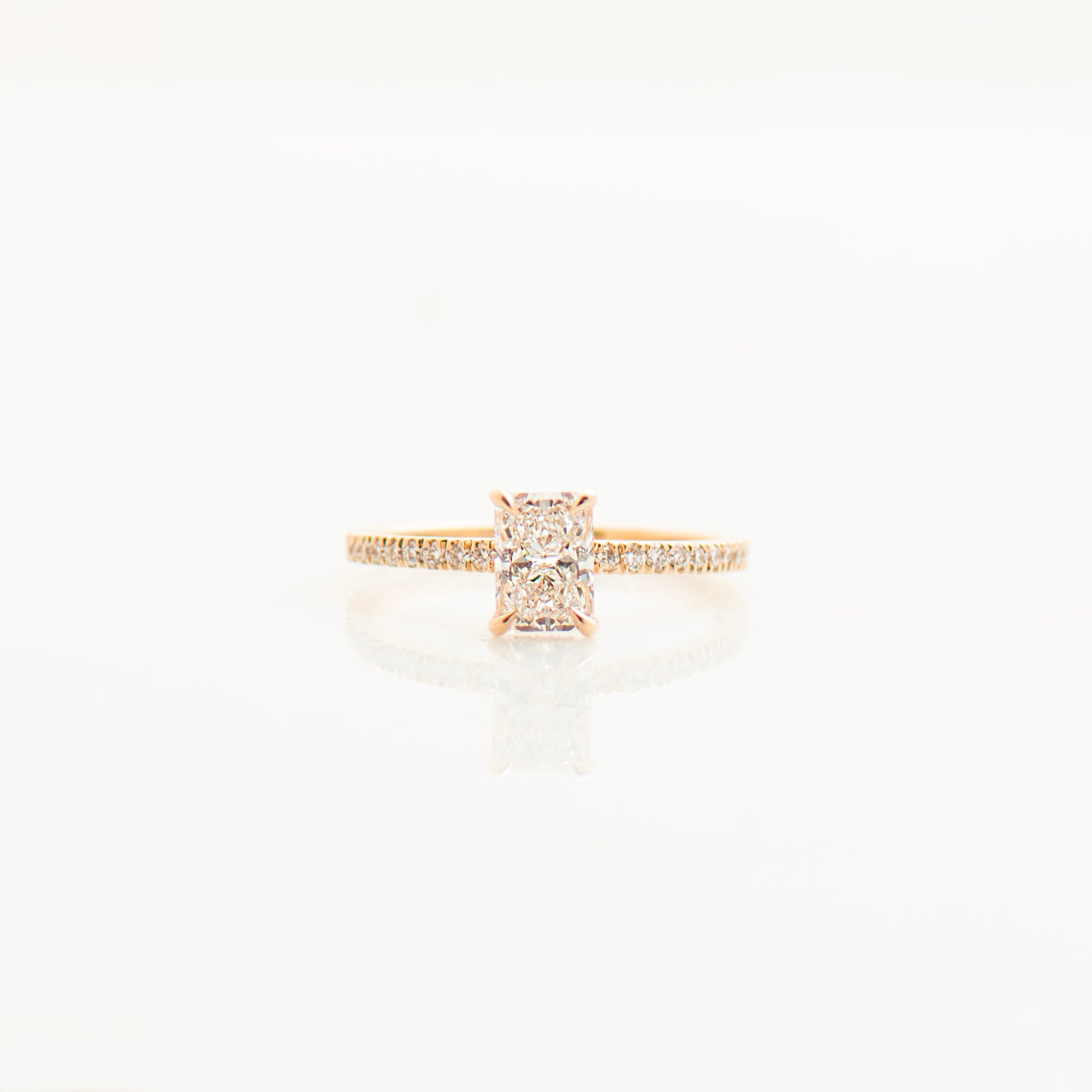 Hidden Halo Radiant Engagement Ring