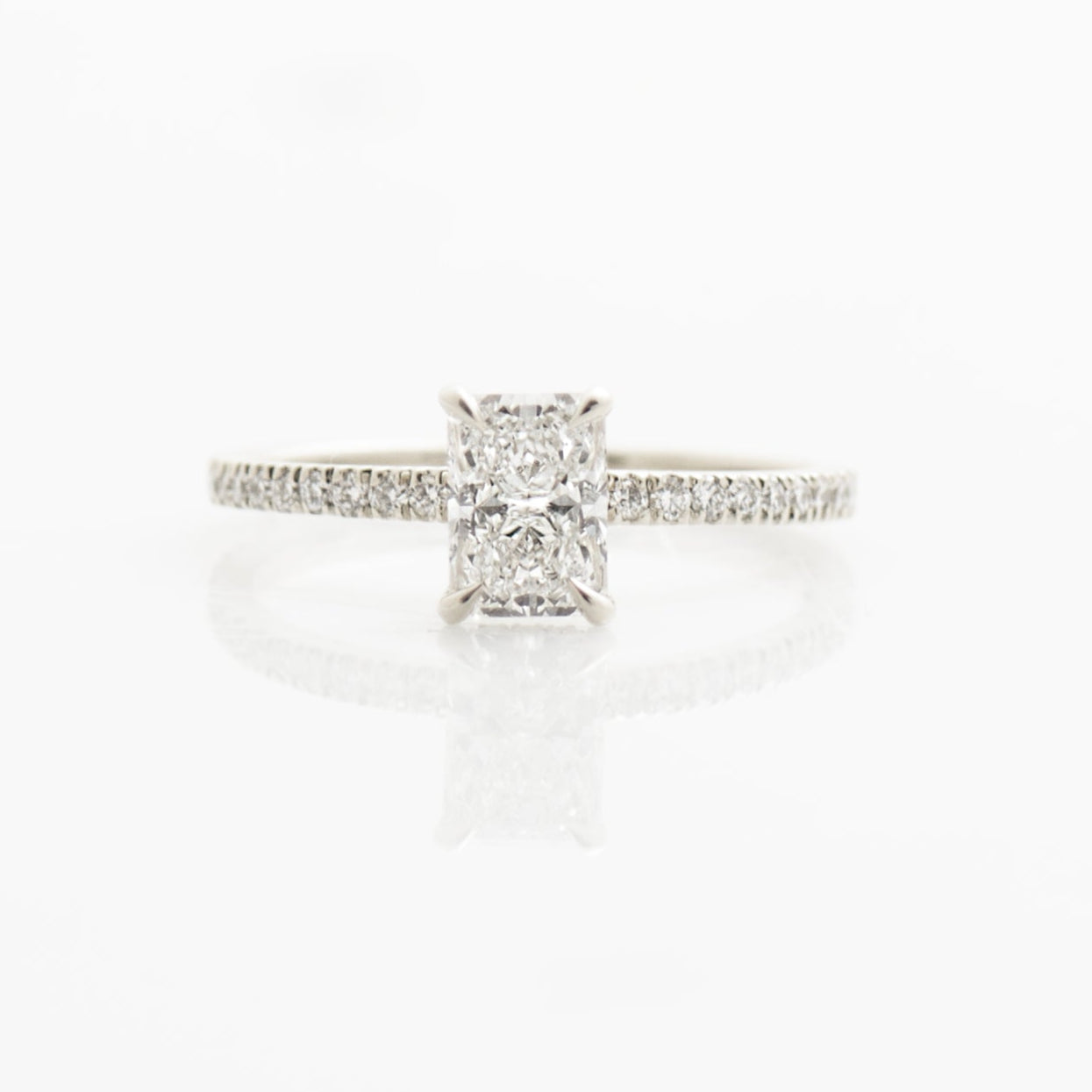 Hidden Halo Radiant Engagement Ring