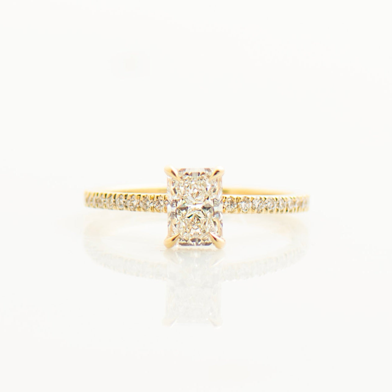 Hidden Halo Radiant Engagement Ring