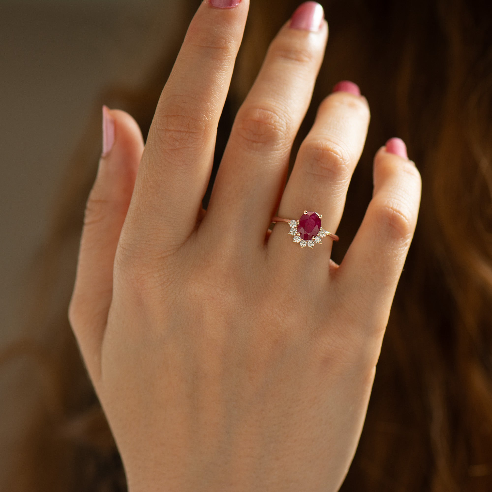 Red Sunset Ruby Ring