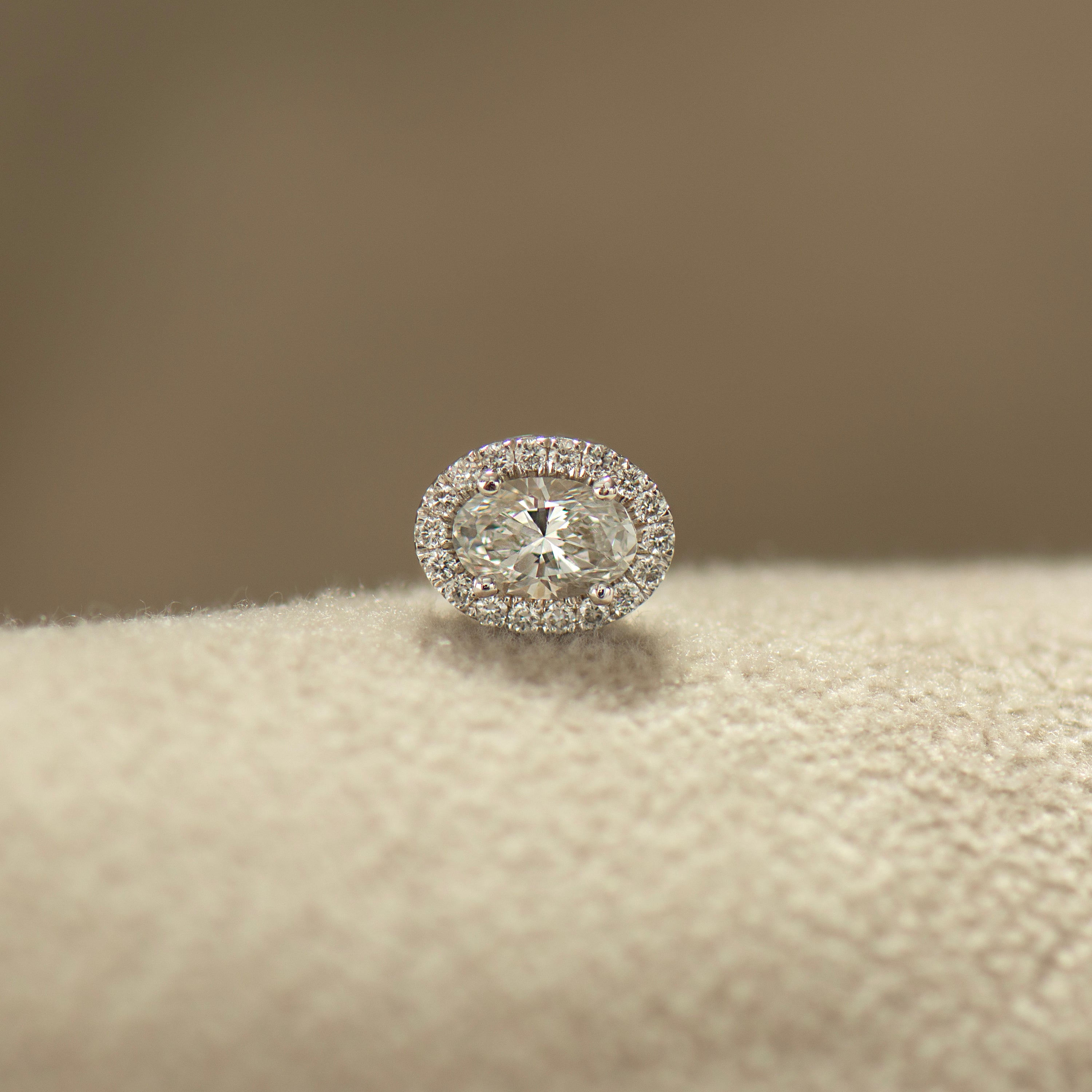 Oval Diamond Halo Earrings