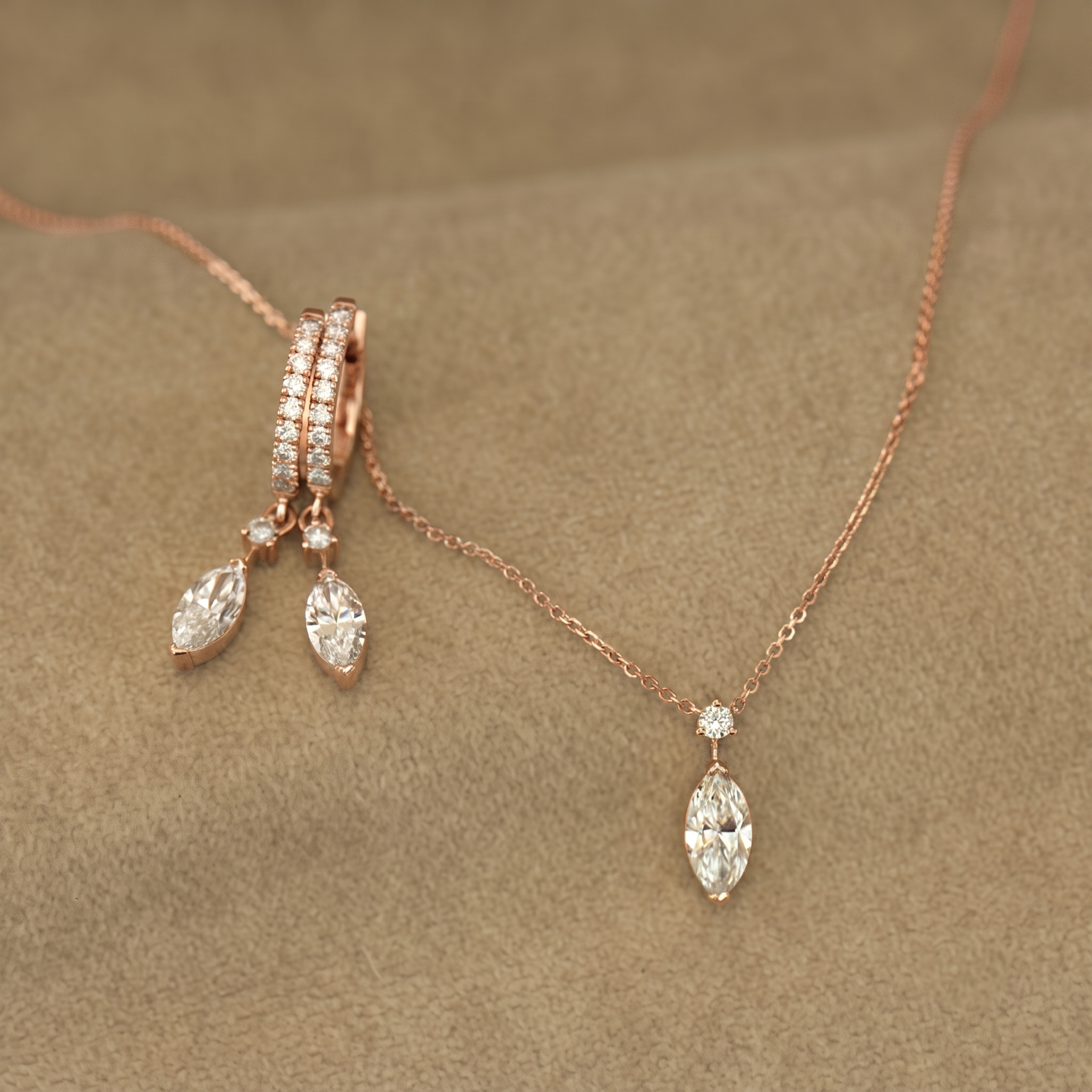 Marquise Diamond Jewelry Set
