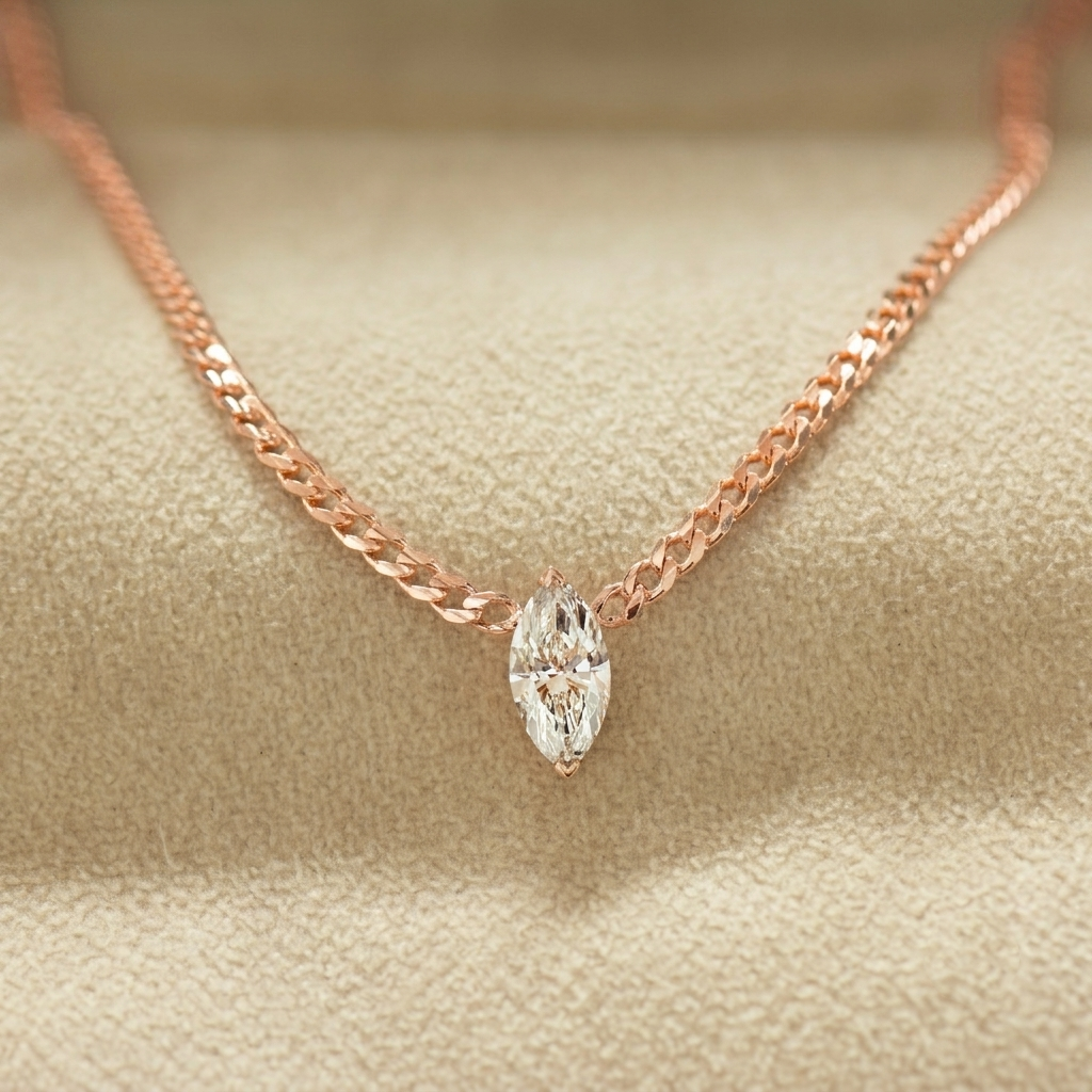 Marquise Lab Diamond Cuban Choker