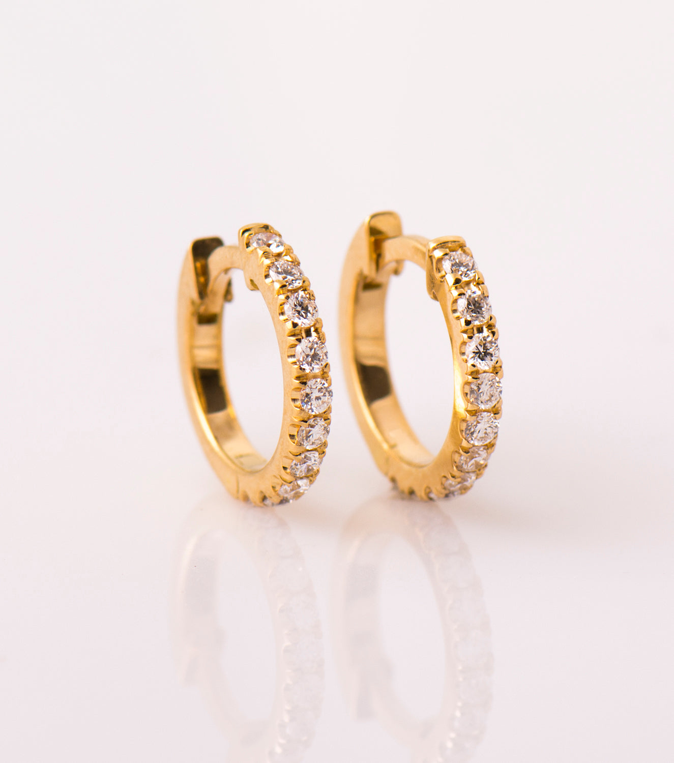 13MM Huggie Diamond Earrings