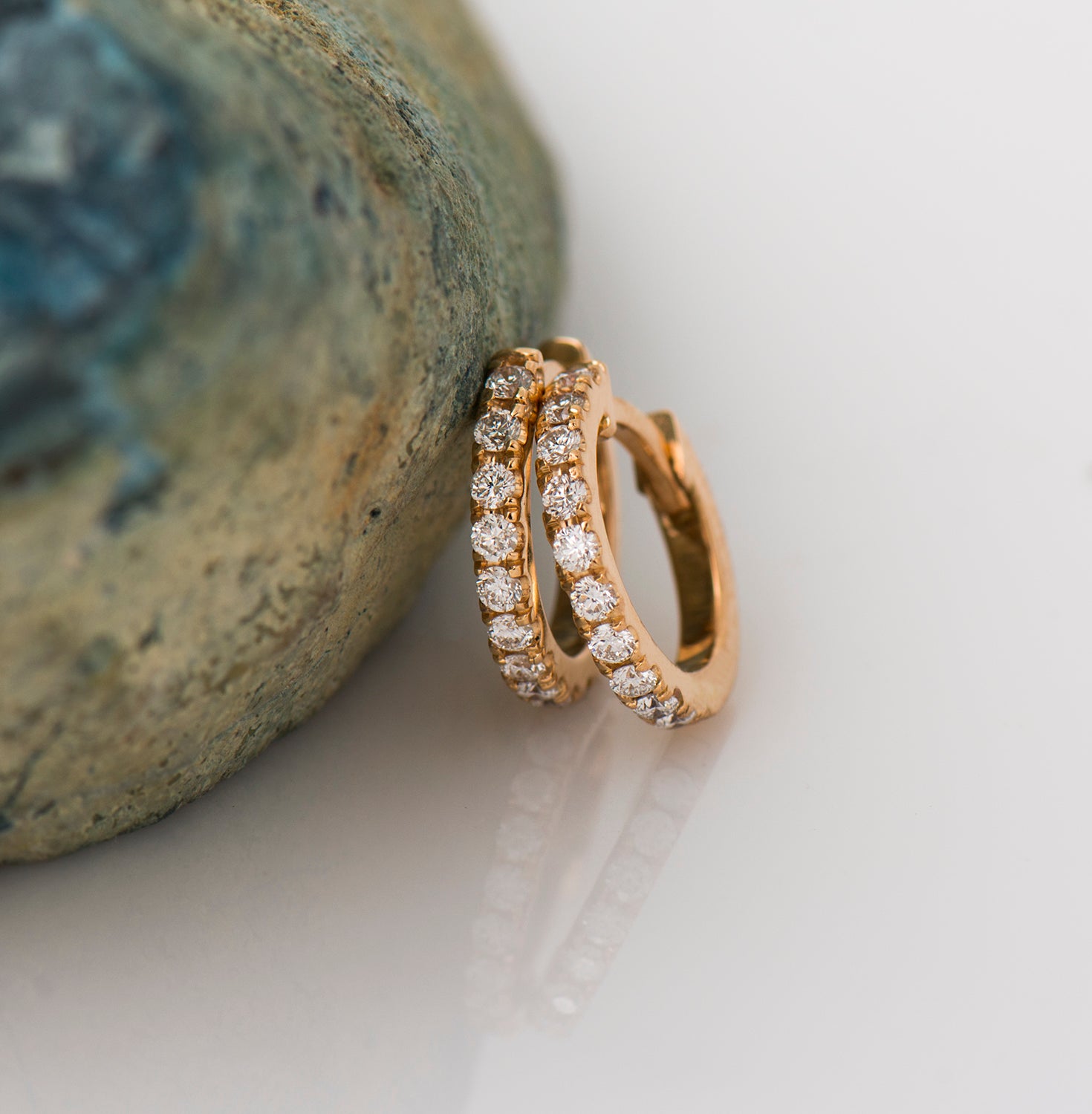 13MM Huggie Diamond Earrings