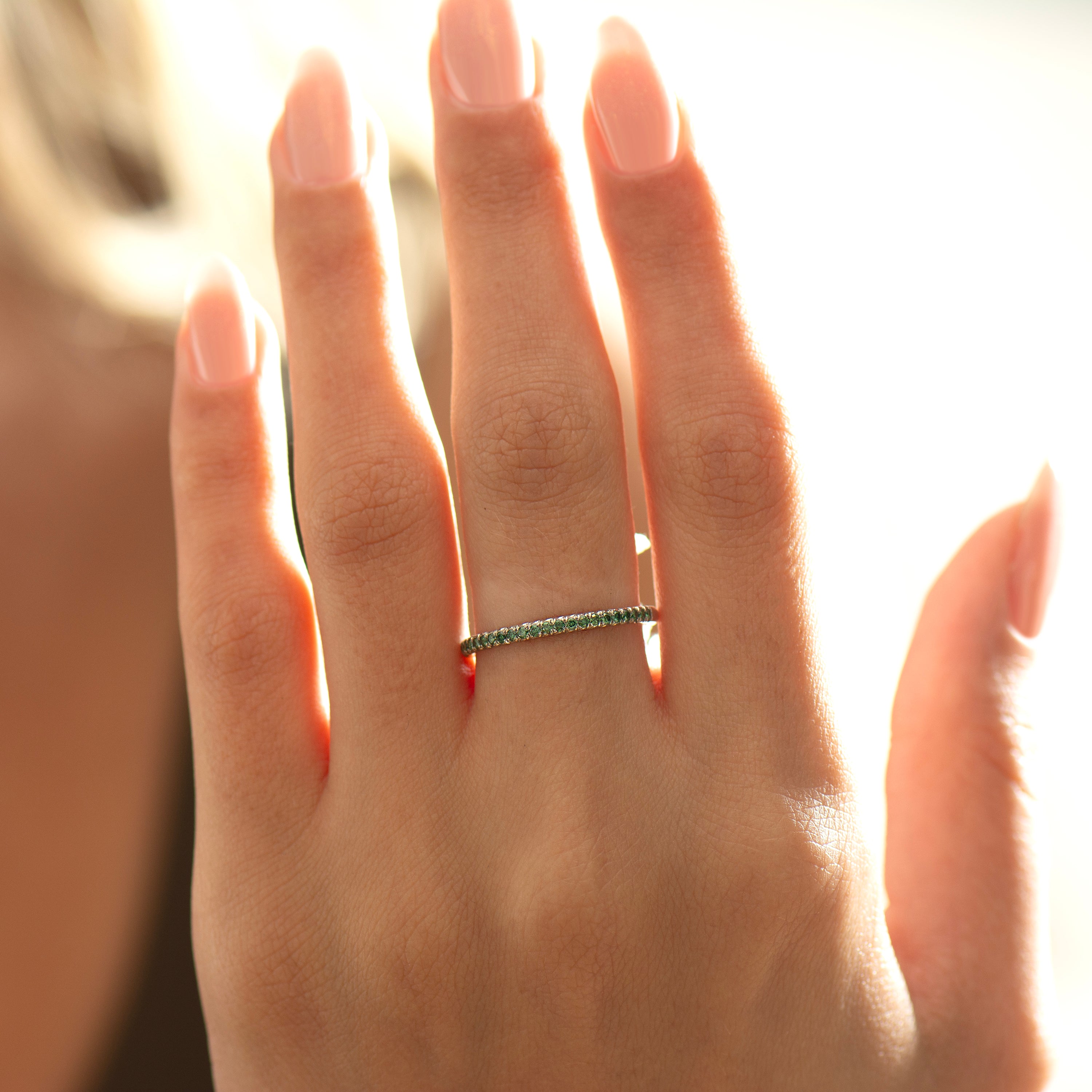 Pave Green Forest Diamonds Ring