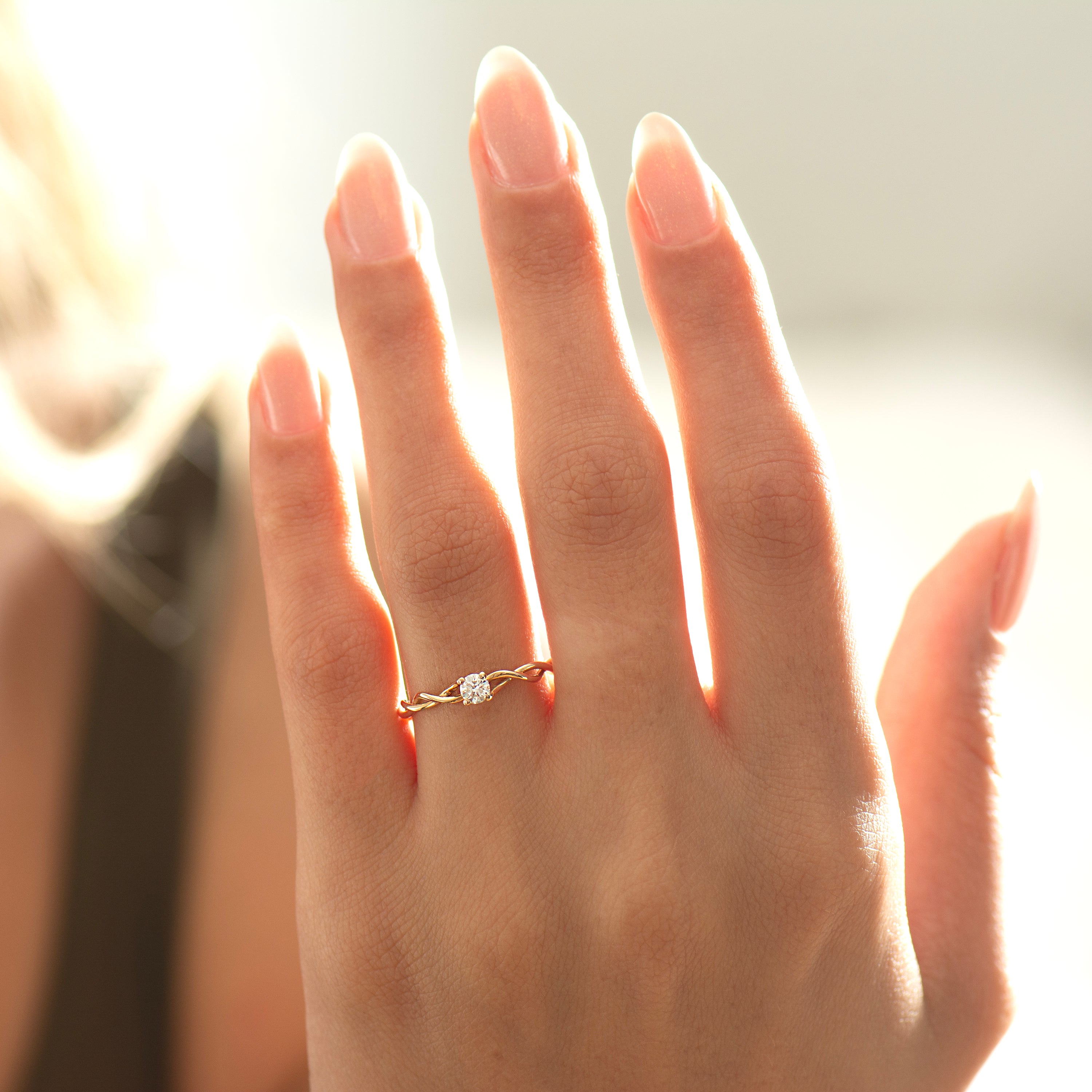 Dainty Braided Engagement Ring