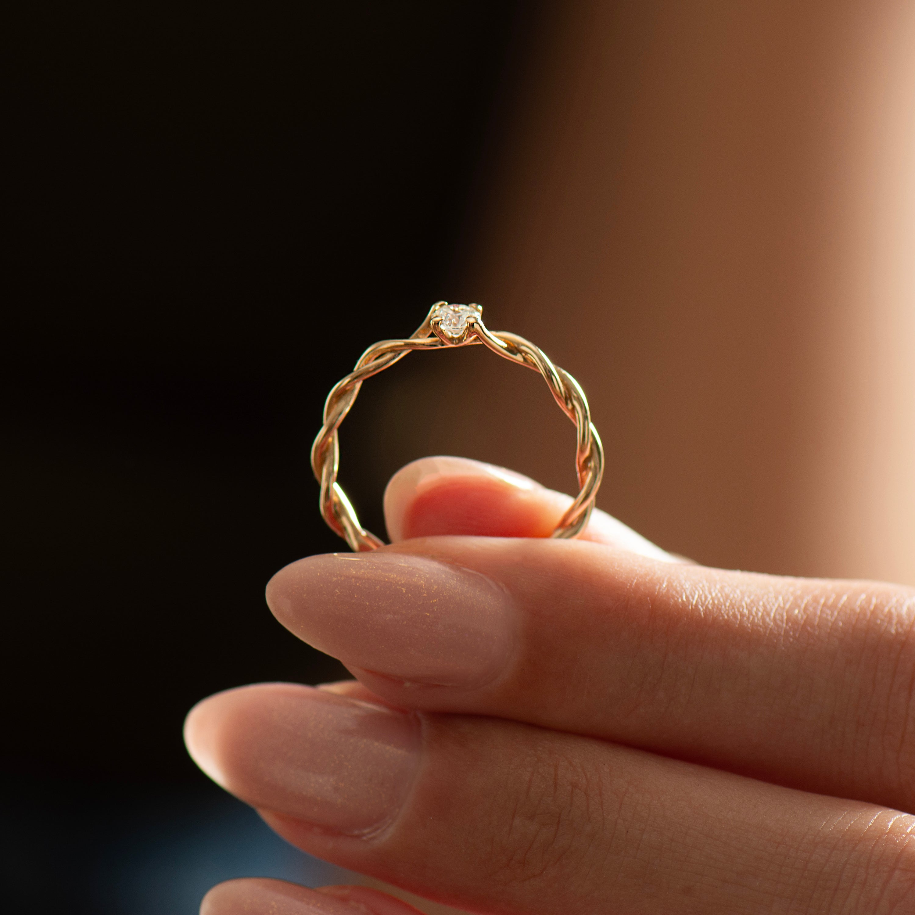 Dainty Braided Engagement Ring