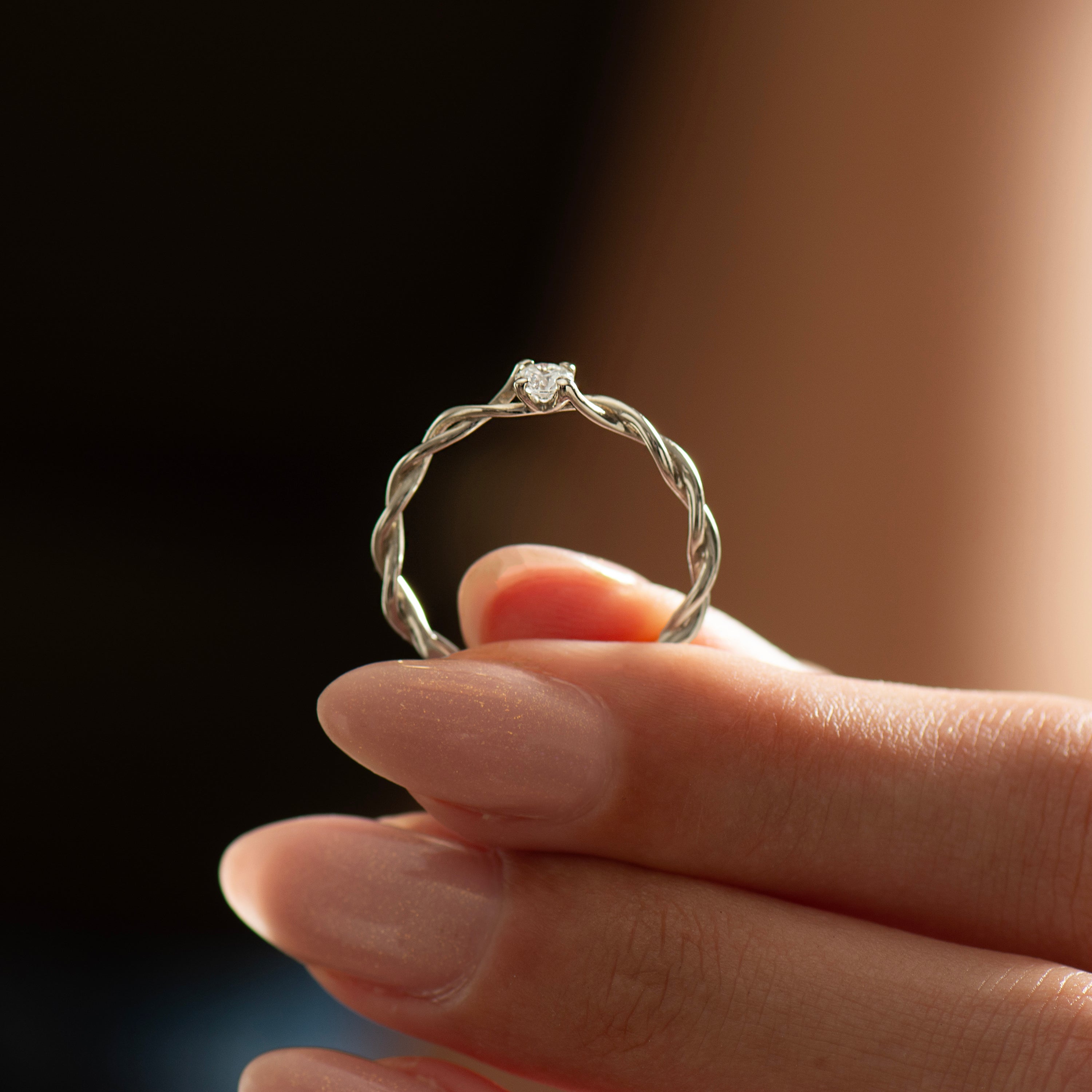 Dainty Braided Engagement Ring
