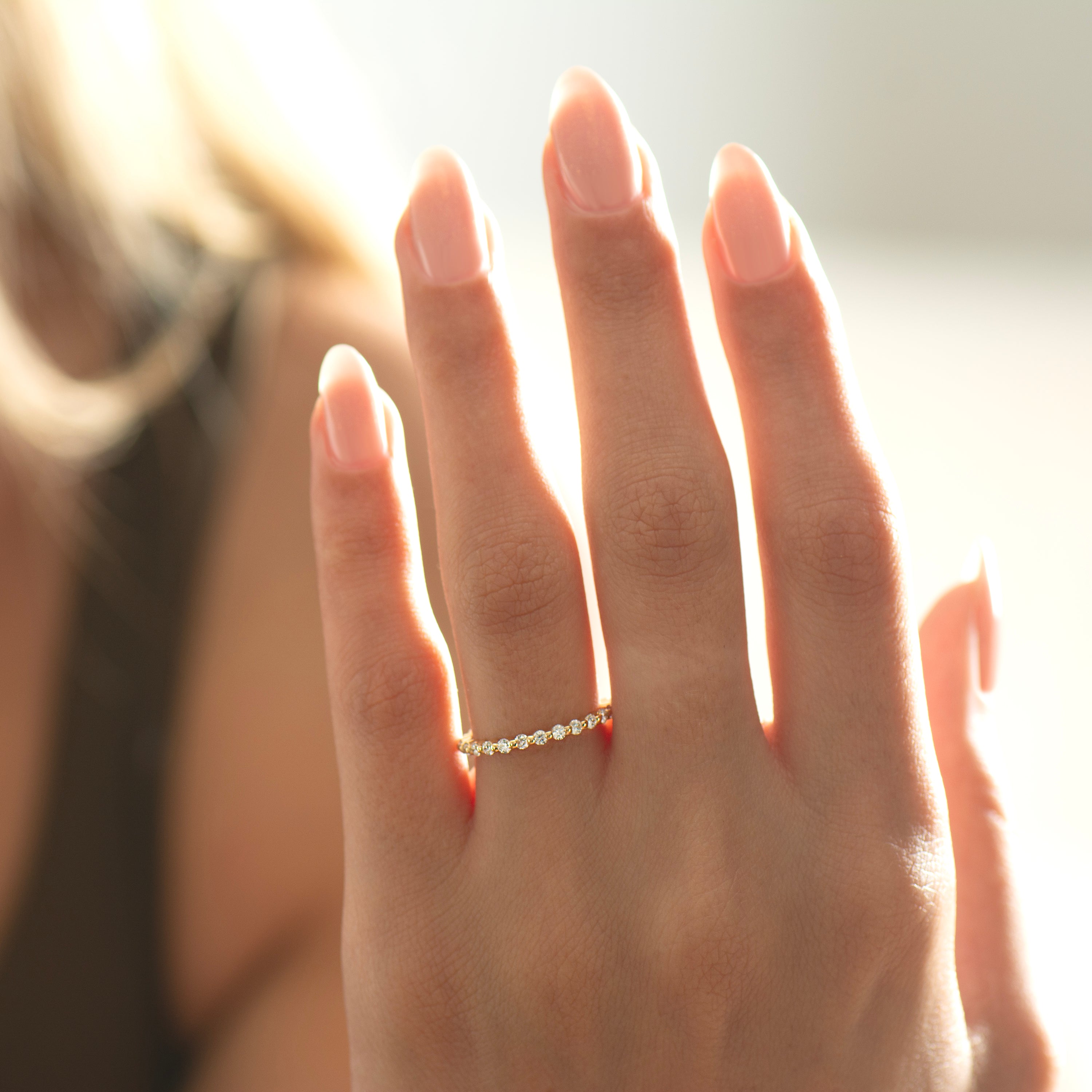 5 US - Eternity Bubble Diamonds Ring - 18K Yellow Gold