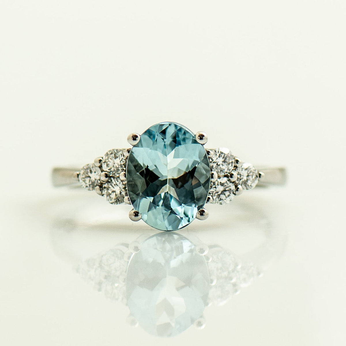 Cluster Aquamarine Ring