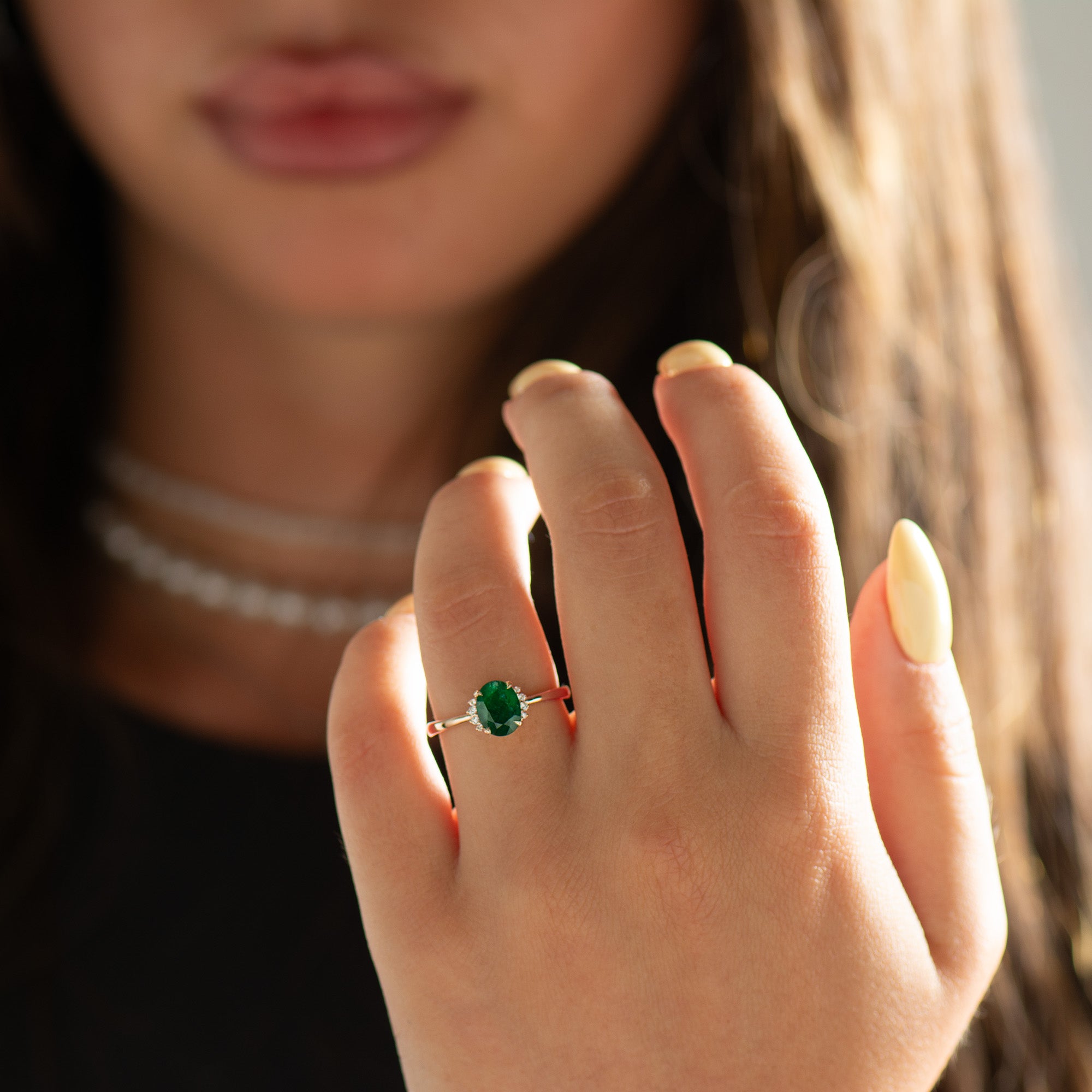 Emerald Oval Engagement Ring