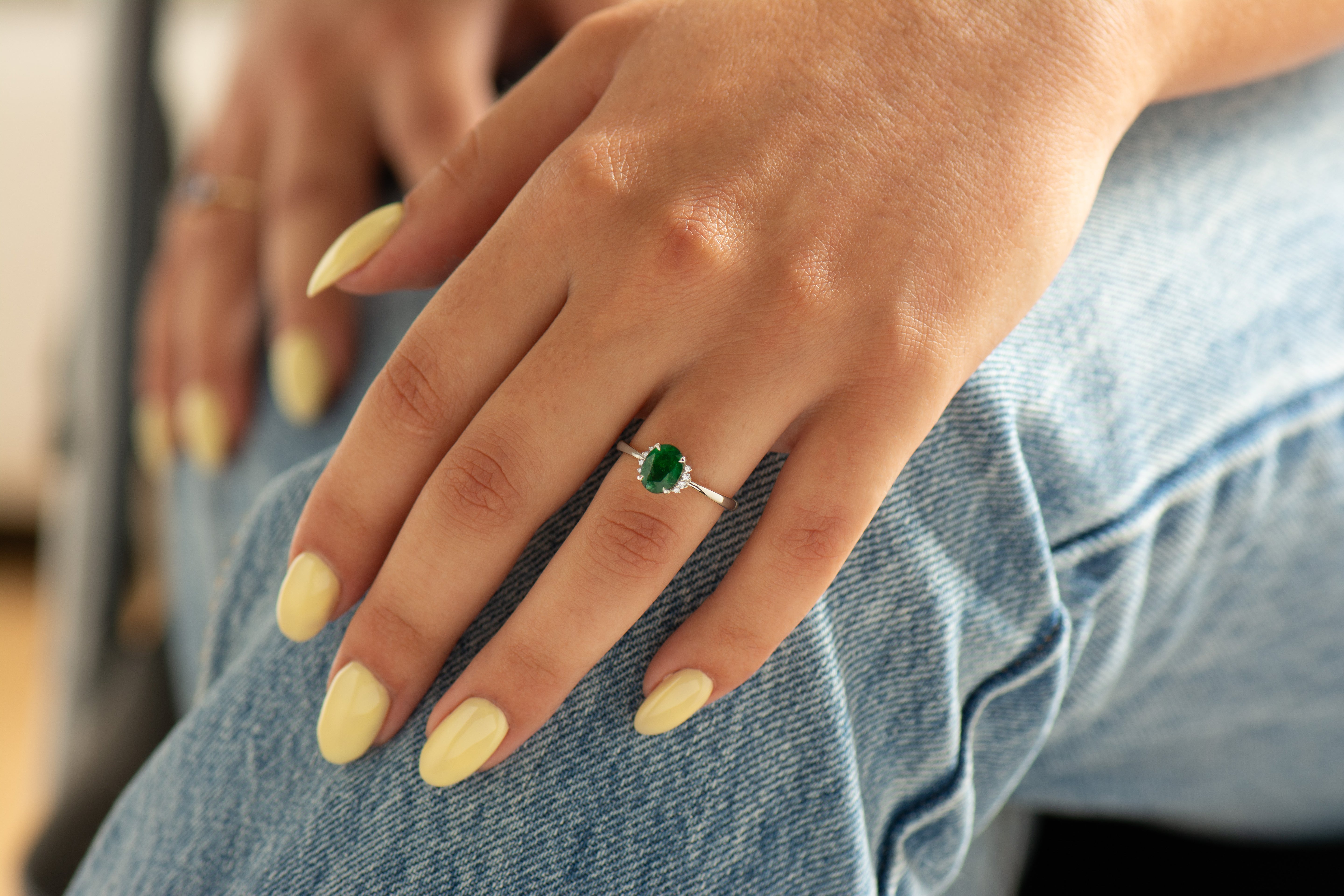 Emerald Oval Engagement Ring