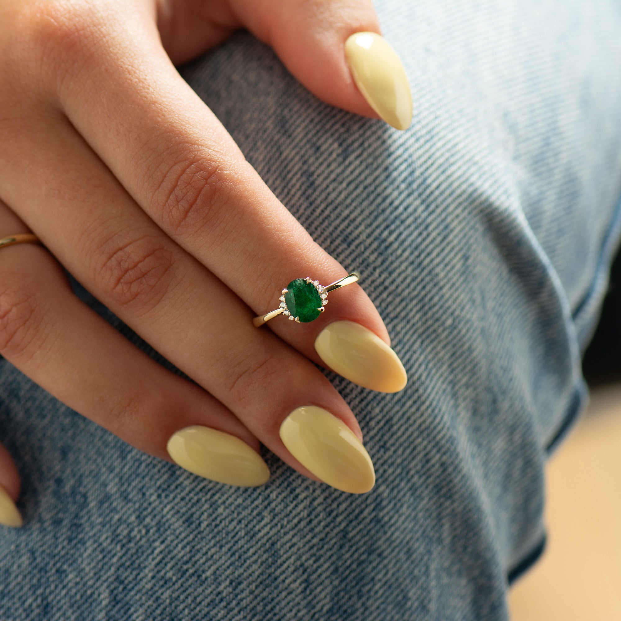 Emerald Oval Engagement Ring