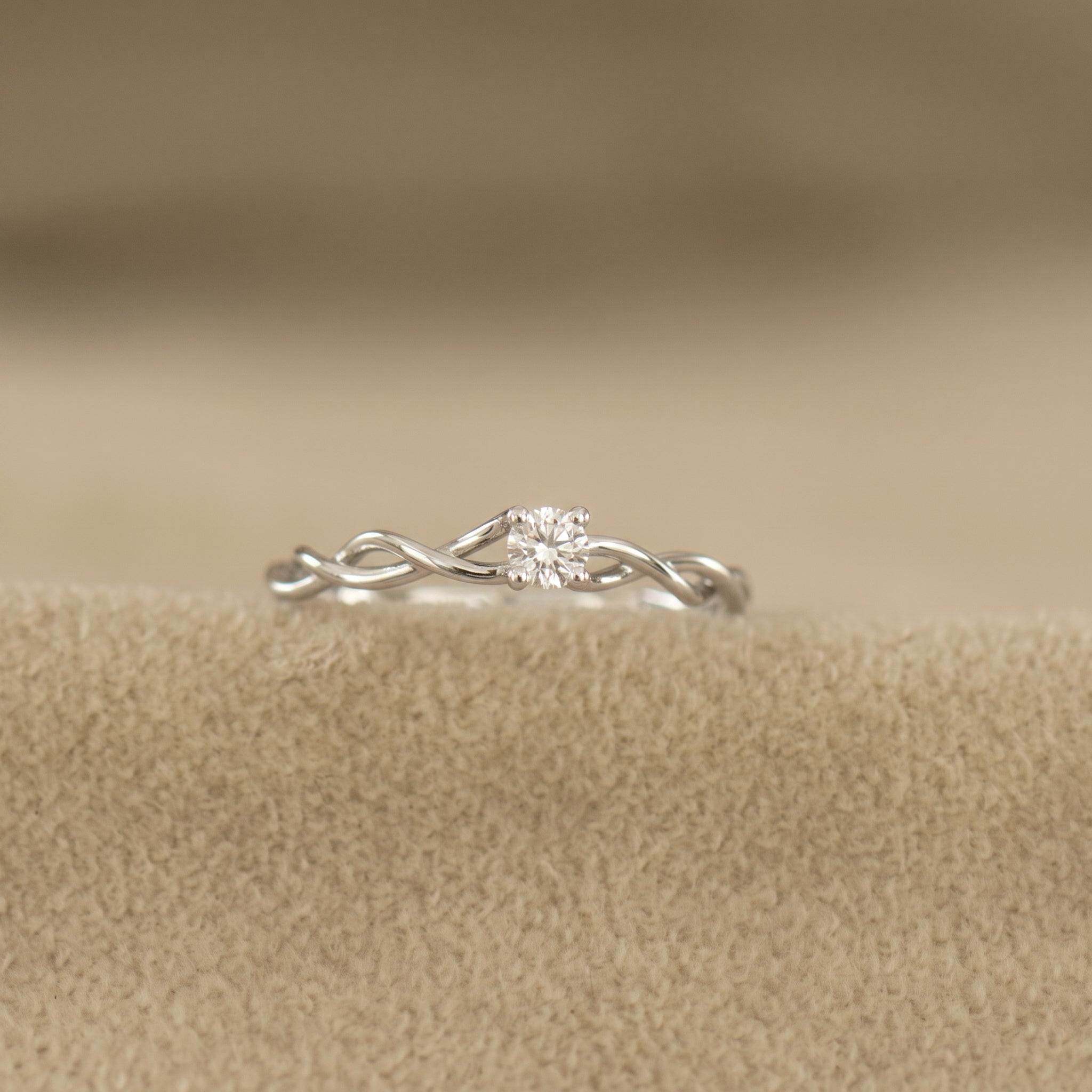 Dainty Braided Engagement Ring