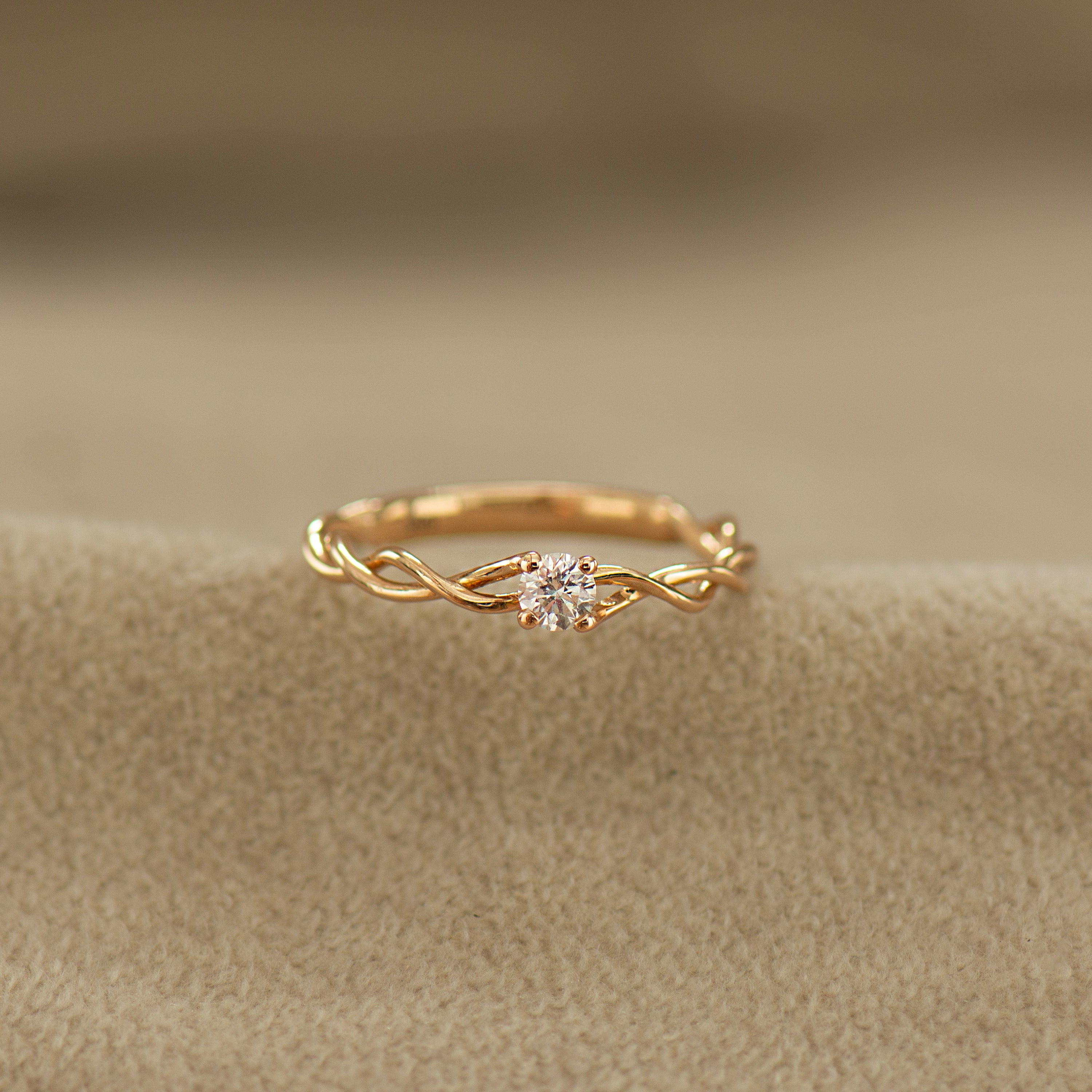 Dainty Braided Engagement Ring