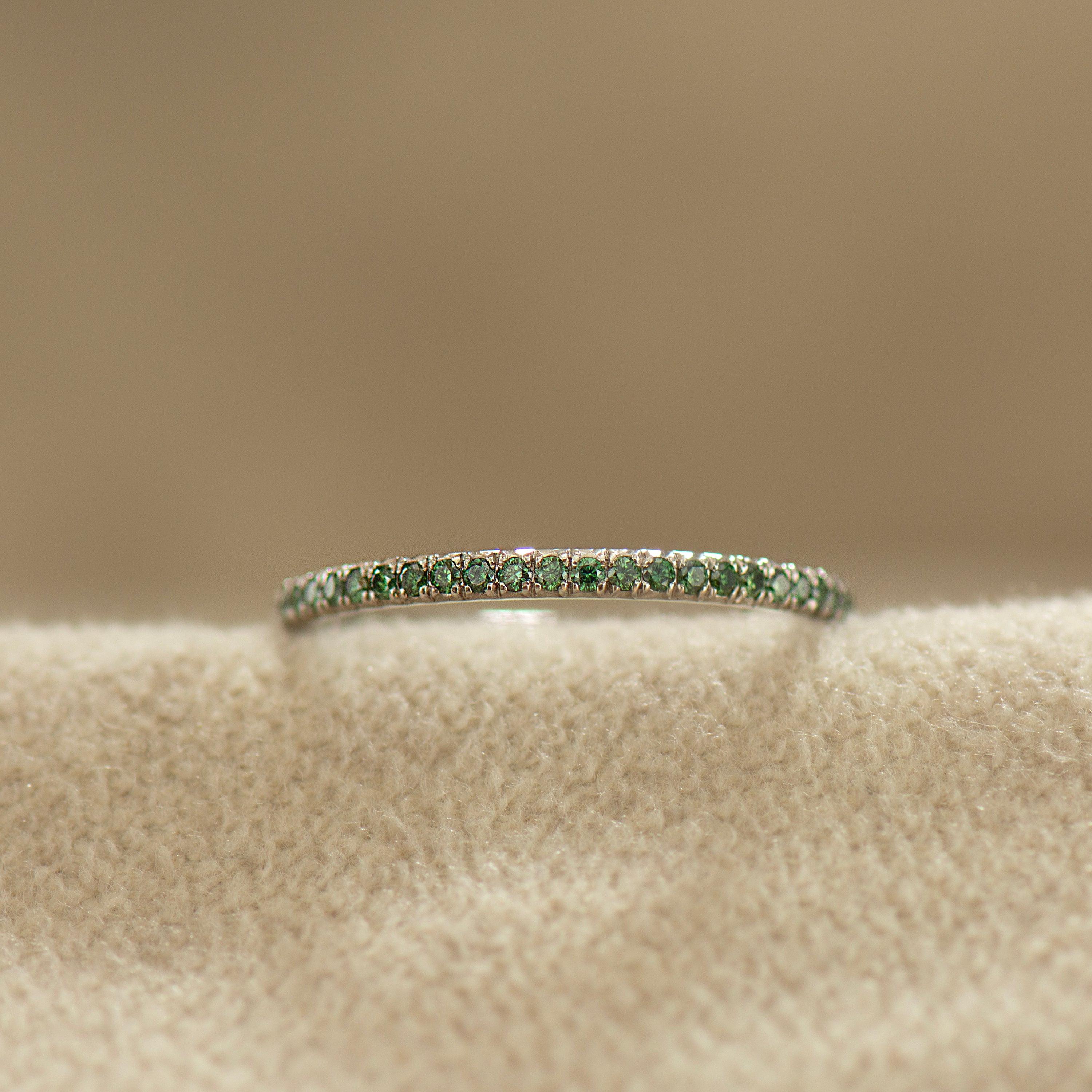 Pave Green Forest Diamonds Ring