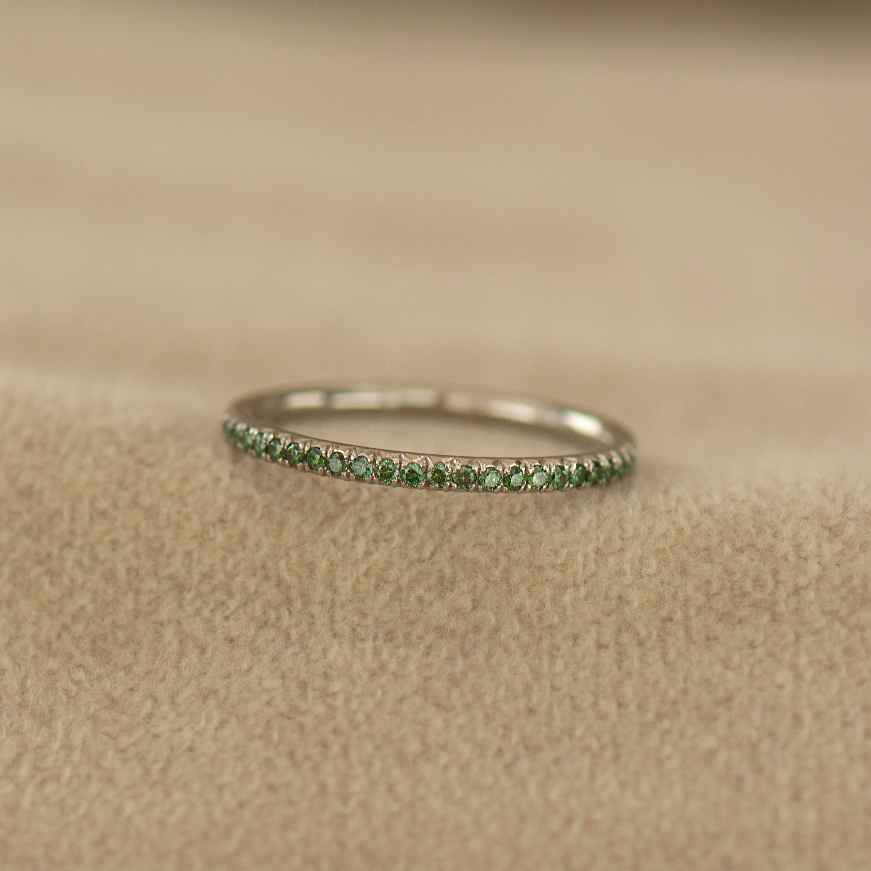 Pave Green Forest Diamonds Ring
