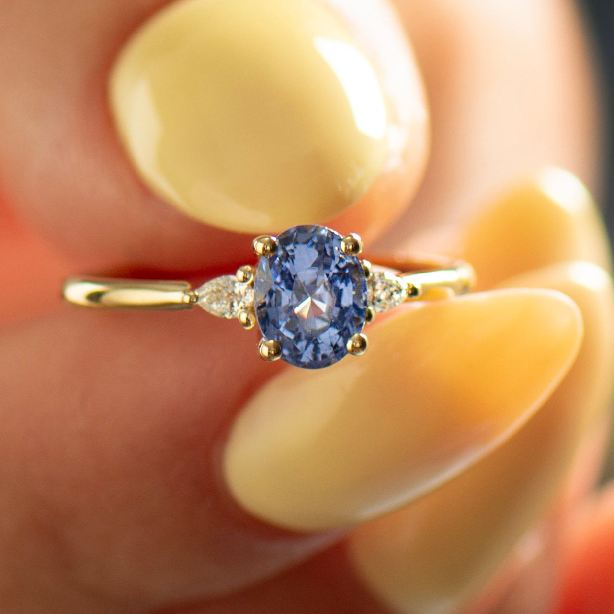 Cornflower Blue Sapphire Engagement Ring