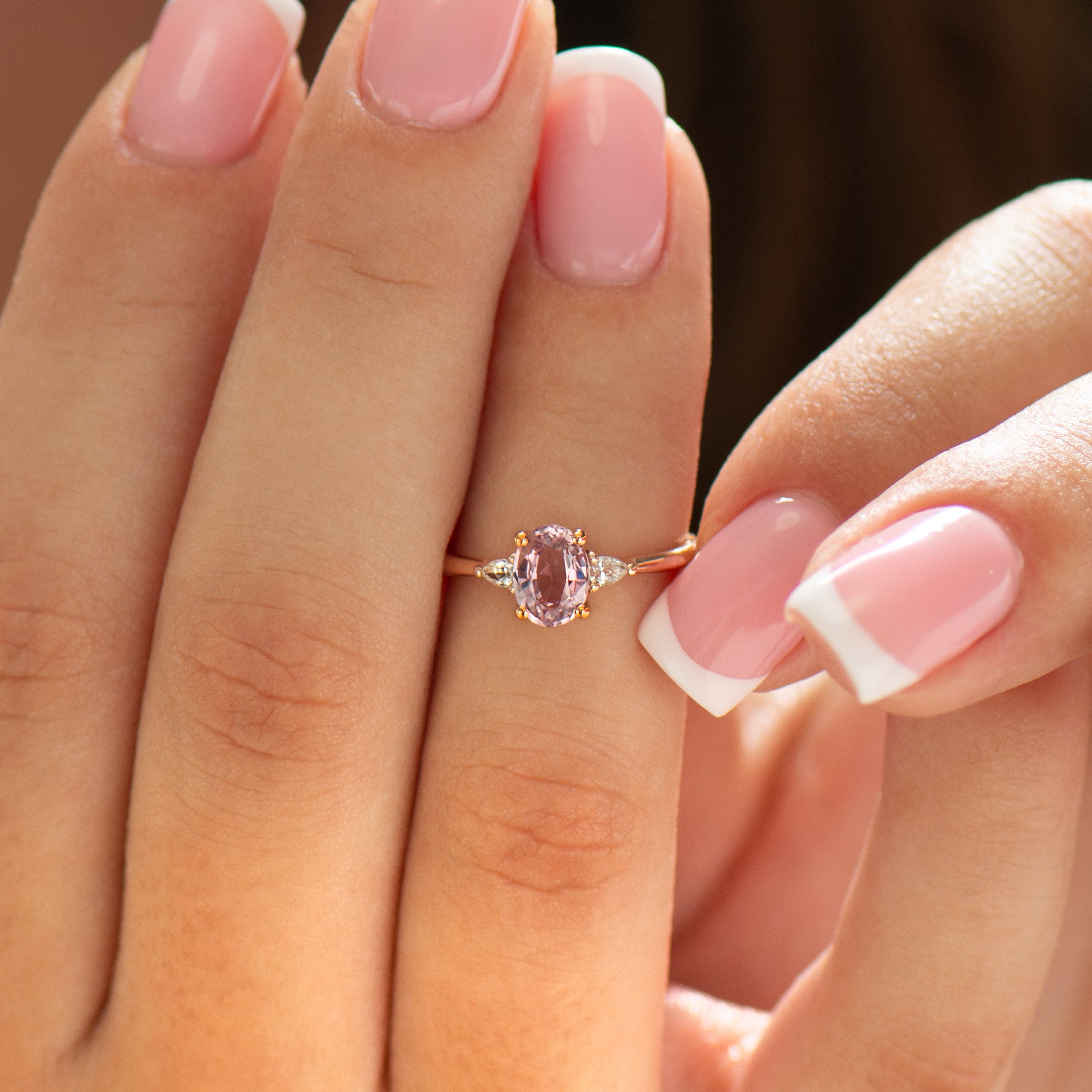 Pink Sapphire Engagement Ring