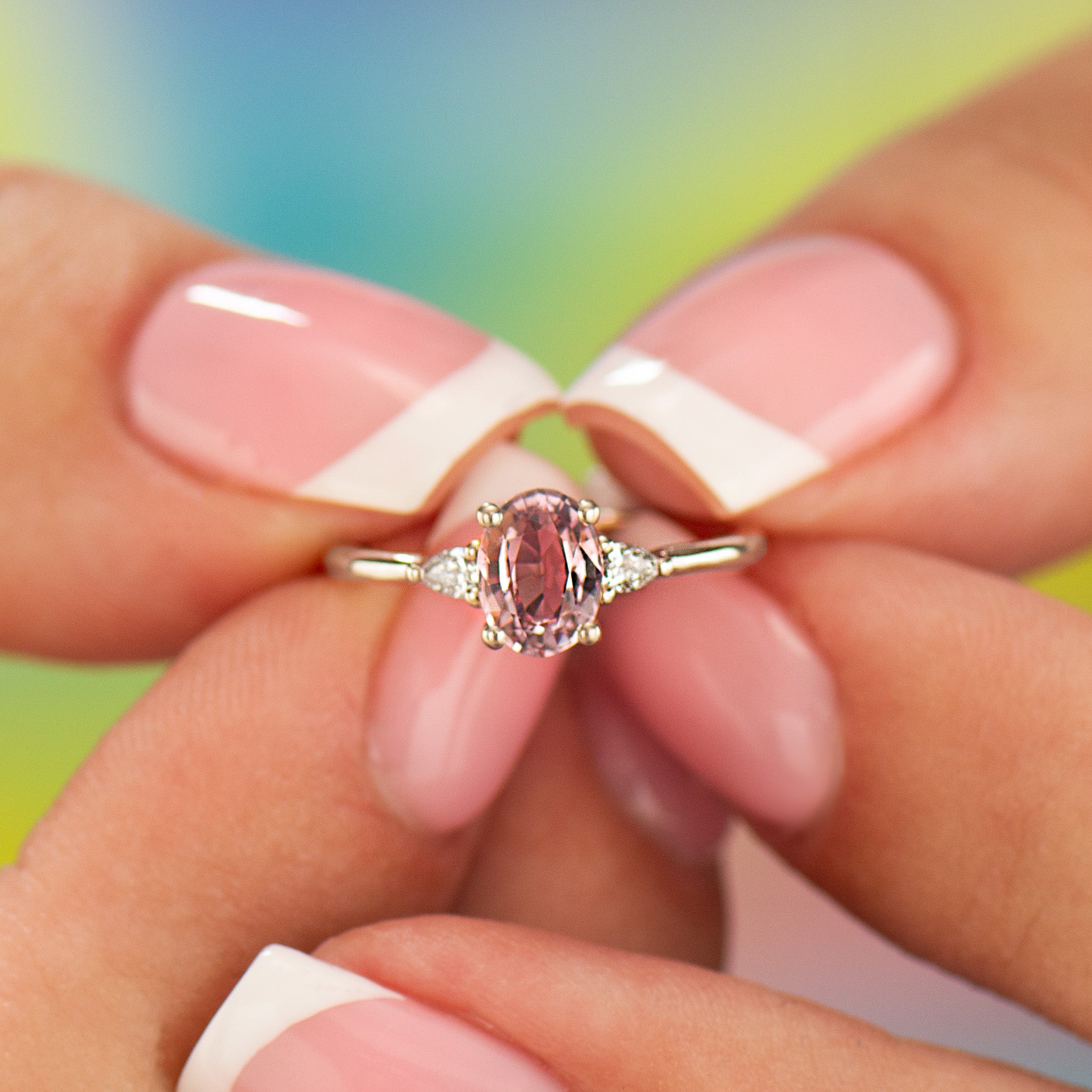 Pink Sapphire Engagement Ring