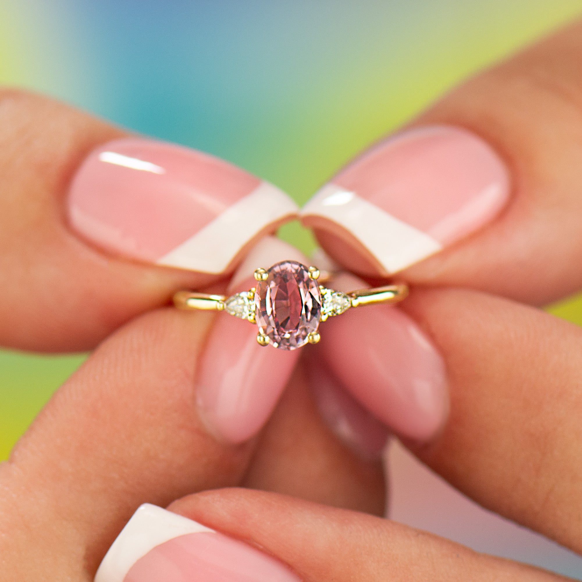 Pink Sapphire Engagement Ring