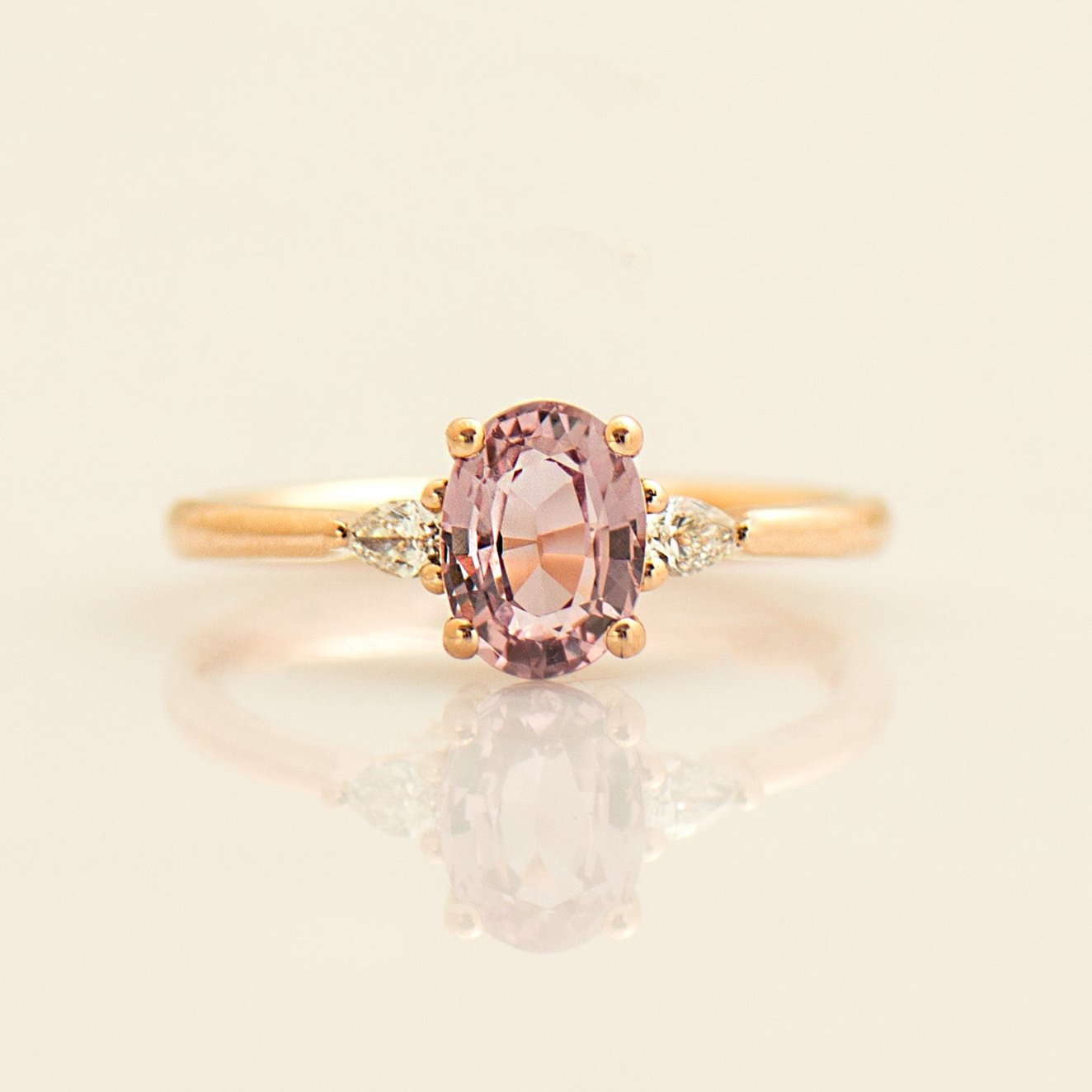 Pink Sapphire Engagement Ring