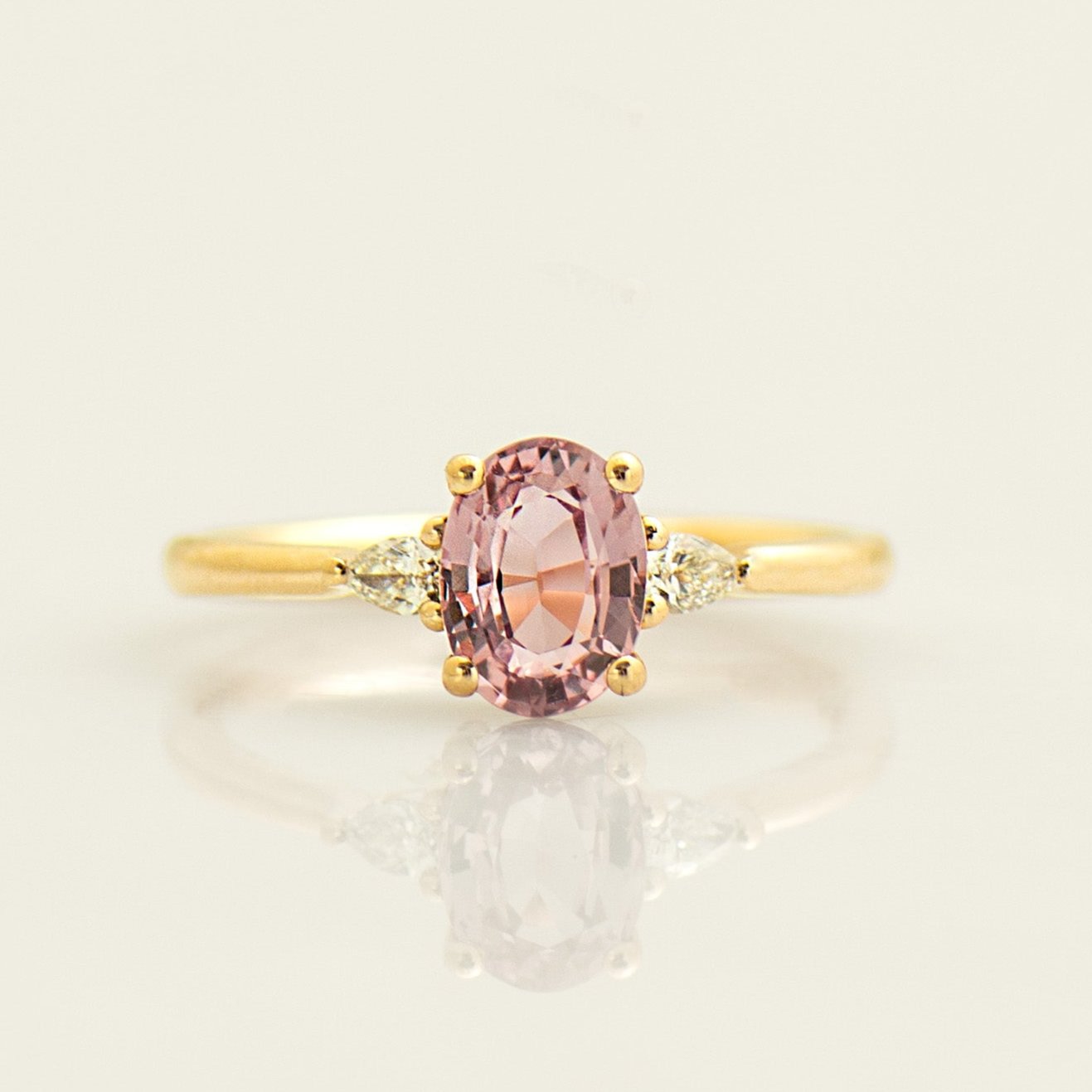 Pink Sapphire Engagement Ring