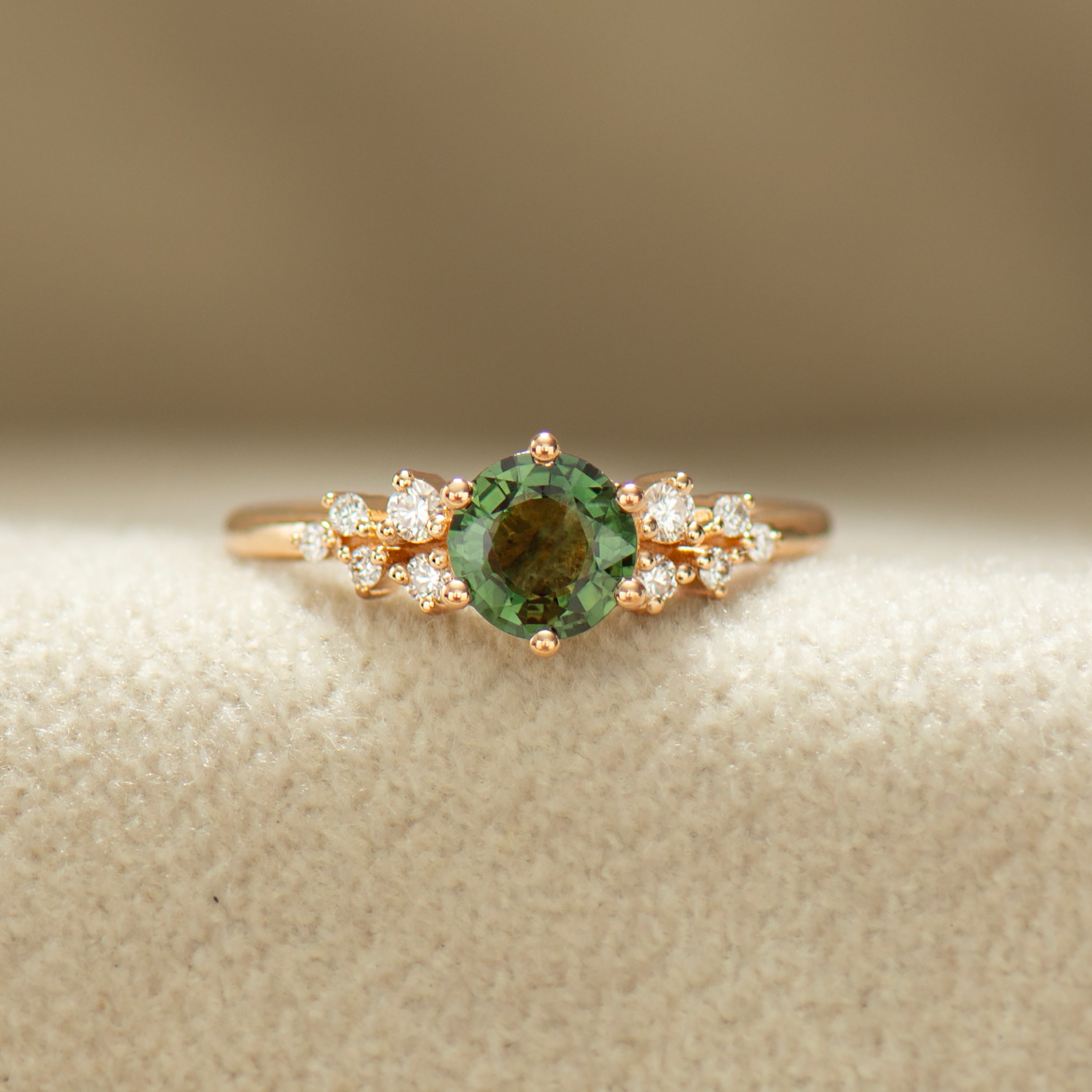 Bloom Forest Green Cluster Ring