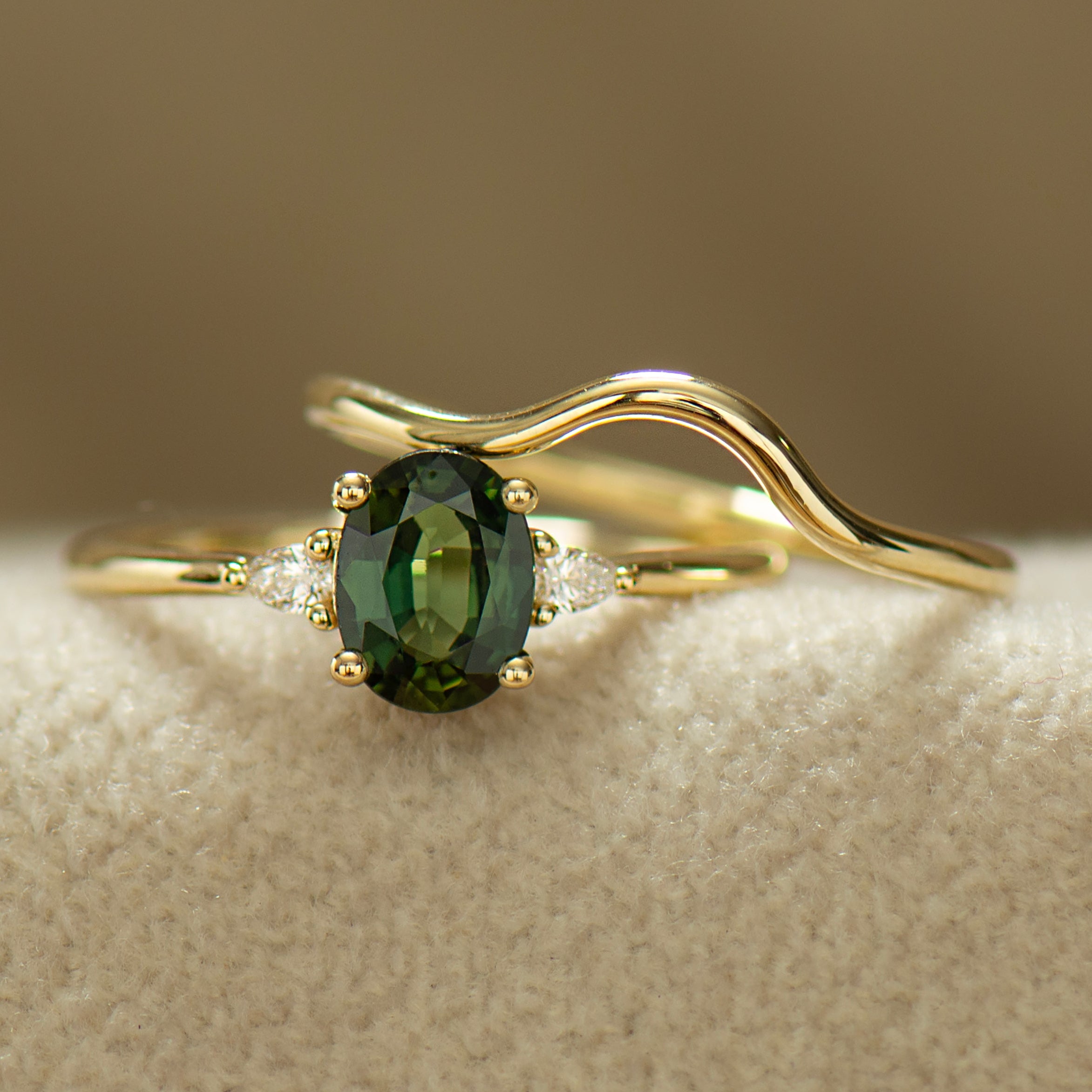 Forest Green Sapphire Set - Plain