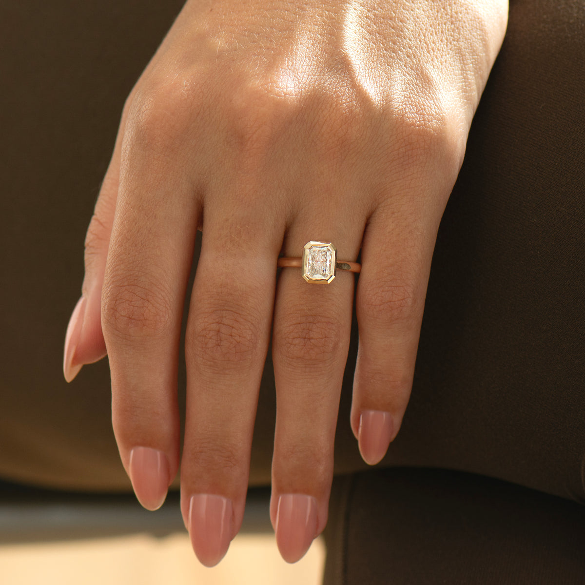 Elongated Radiant Cut Diamond Ring